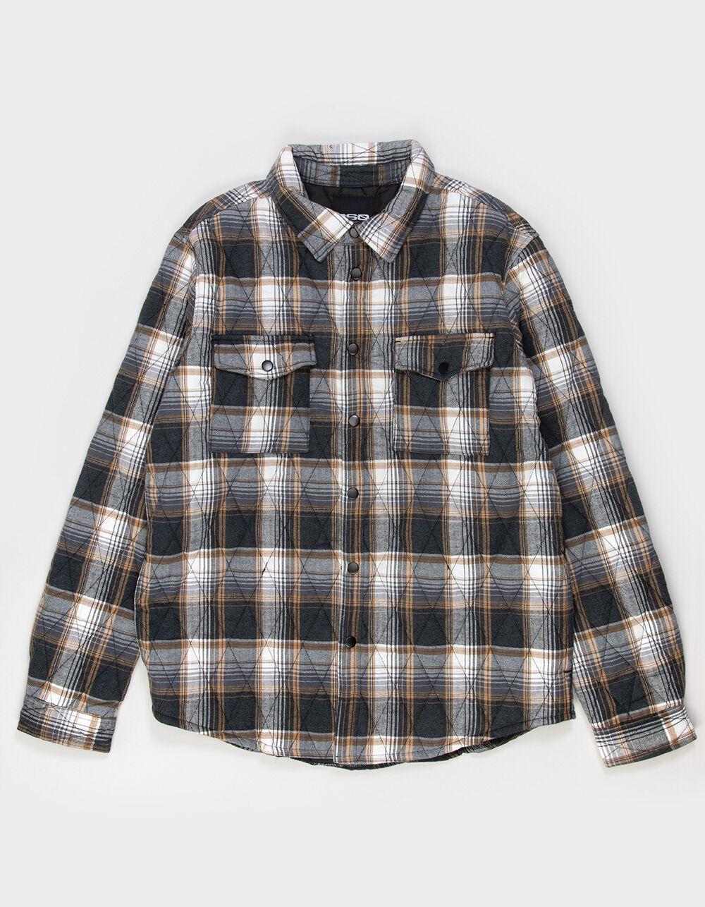 RSQ Mens Quilted Plaid Jacket - GRAY Product Image