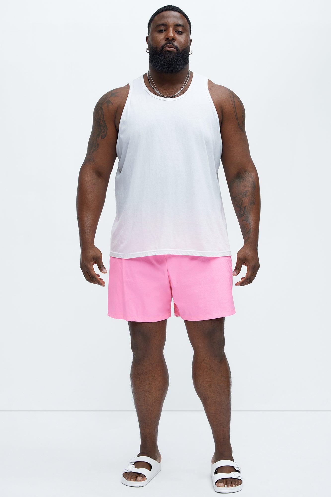 Side Taping Swim Mid Trunk - Pink Product Image