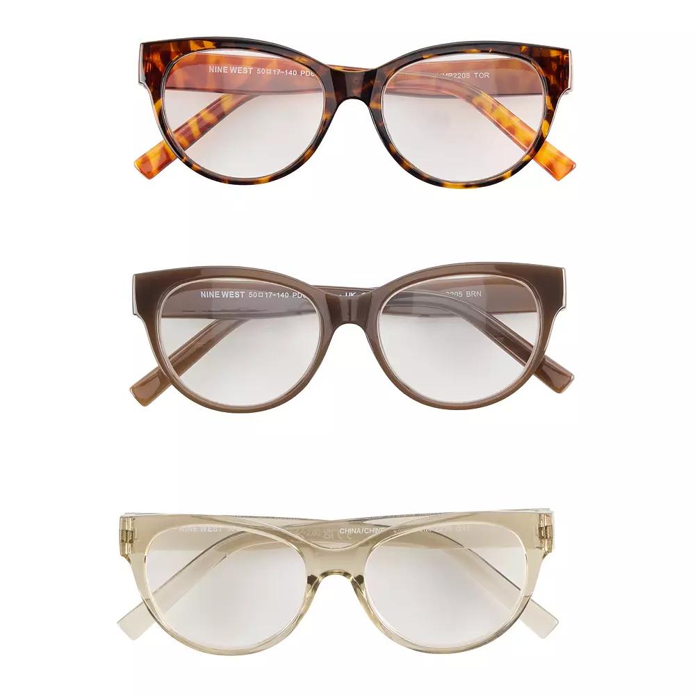 Women's Nine West 3-pk. 50mm Reading Glasses Set, Size: +2.50, Tort Brown Product Image