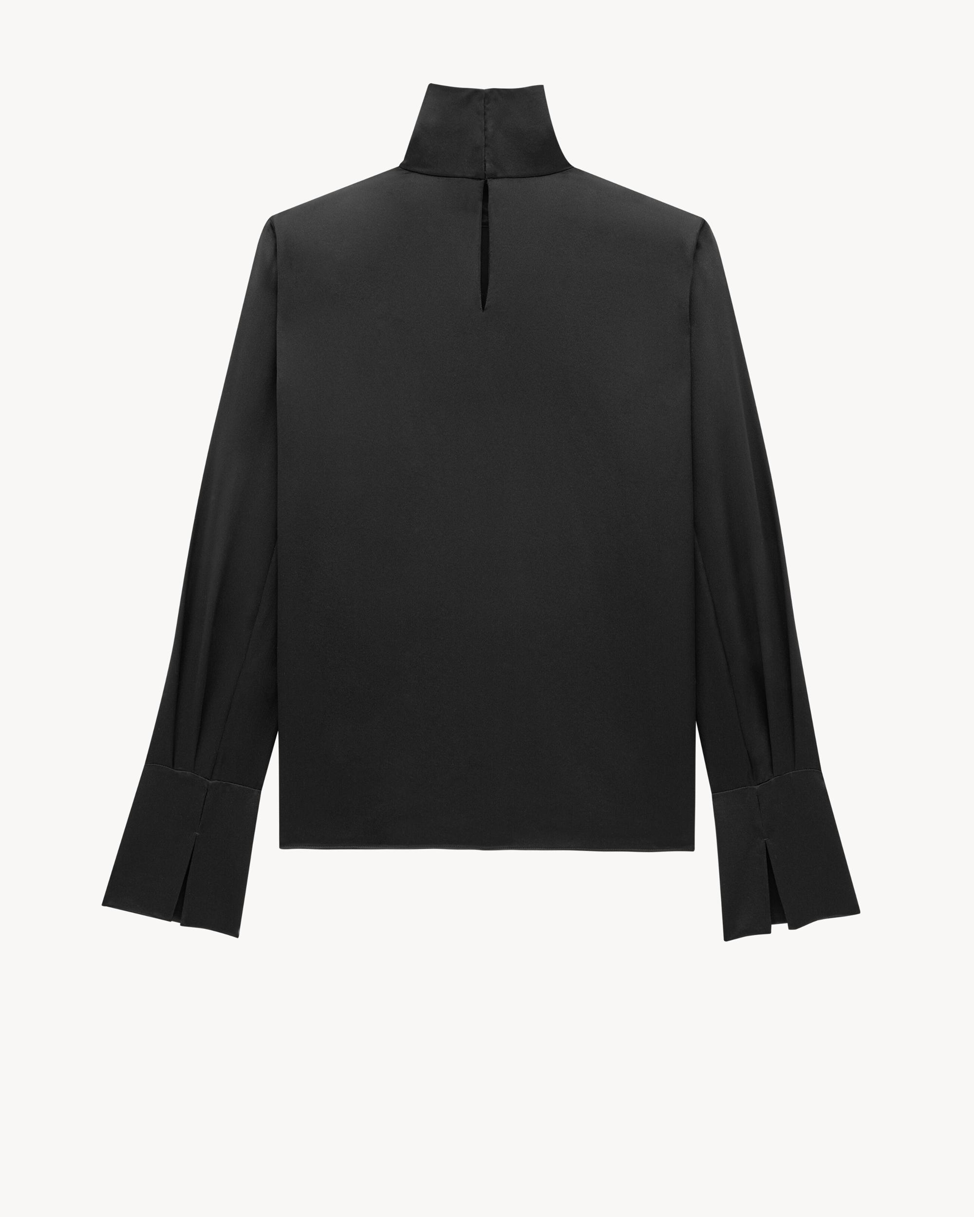 turtleneck blouse in silk satin Product Image