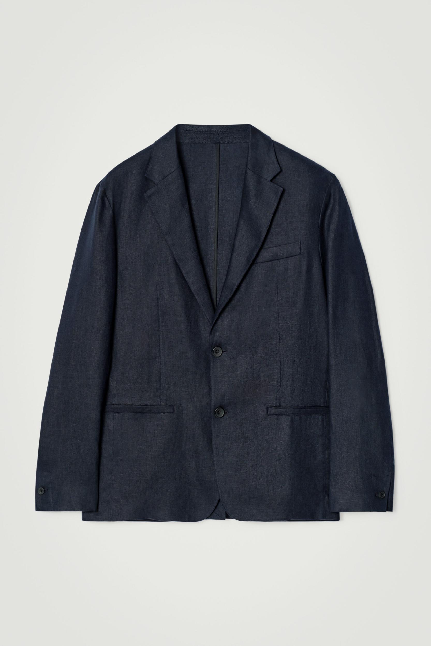 SINGLE-BREASTED LINEN BLAZER Product Image