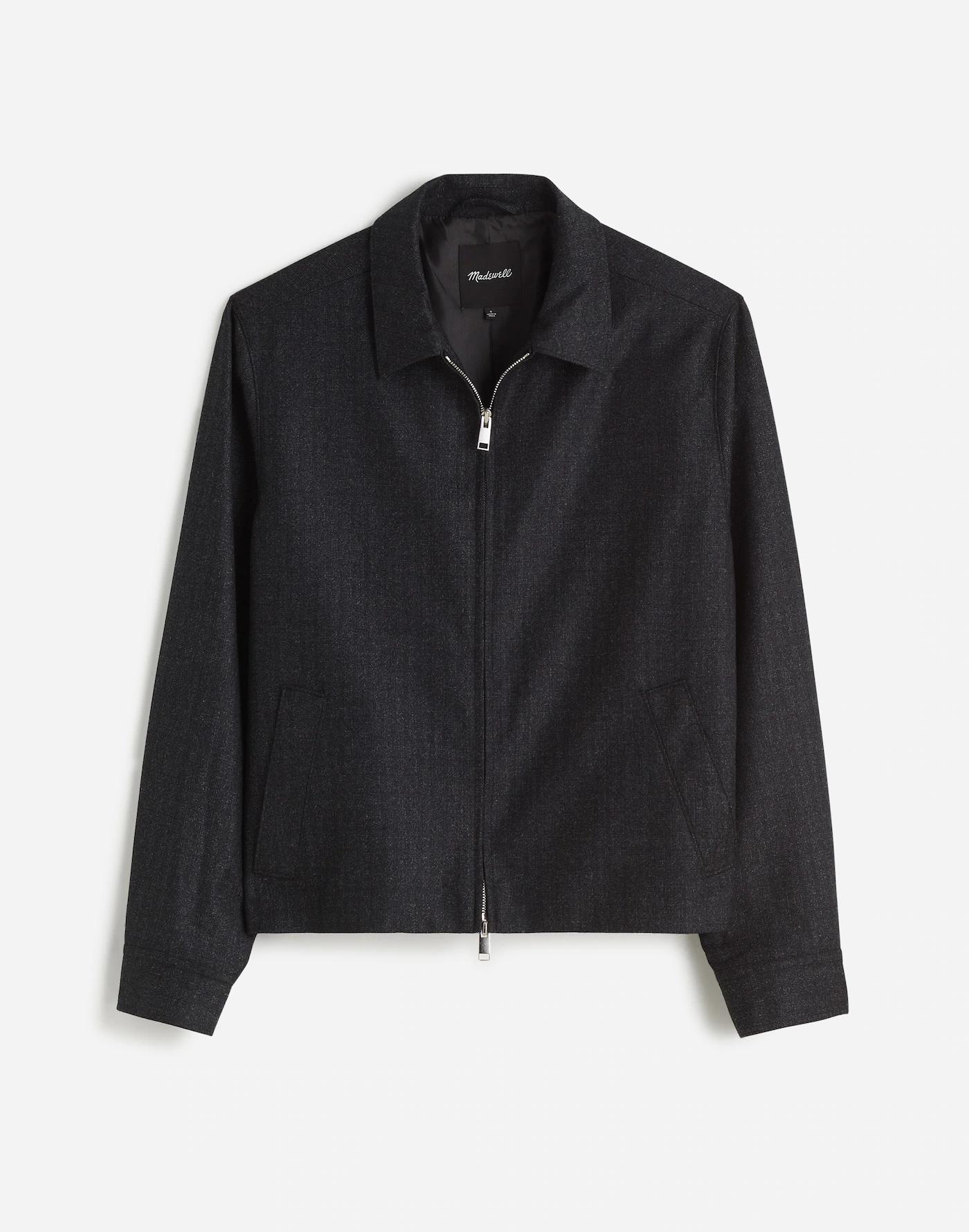 Wool Zip-Front Jacket in Italian Fabric Product Image