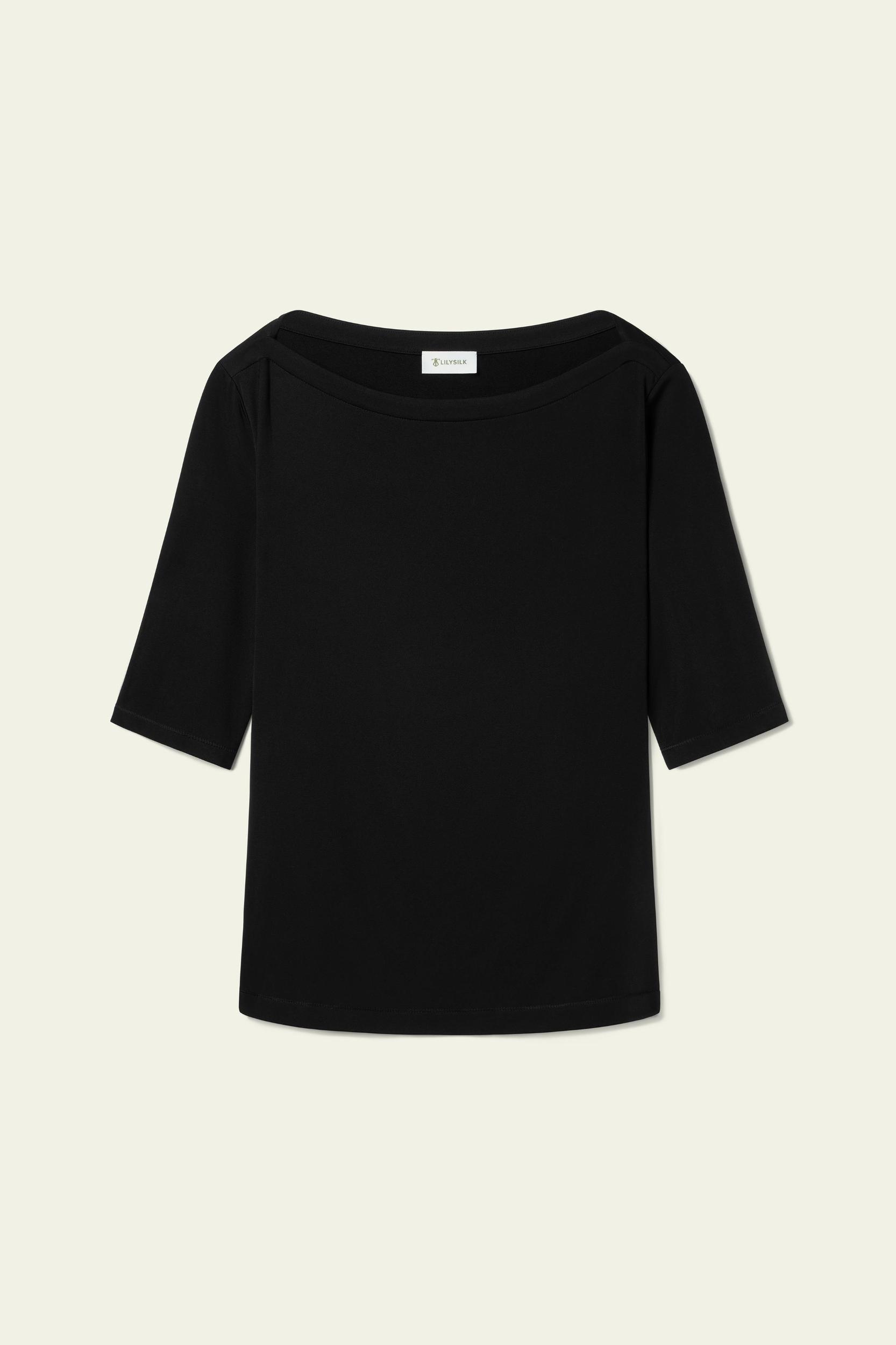 Silk Breeze Jersey Stretch Boatneck Top Product Image