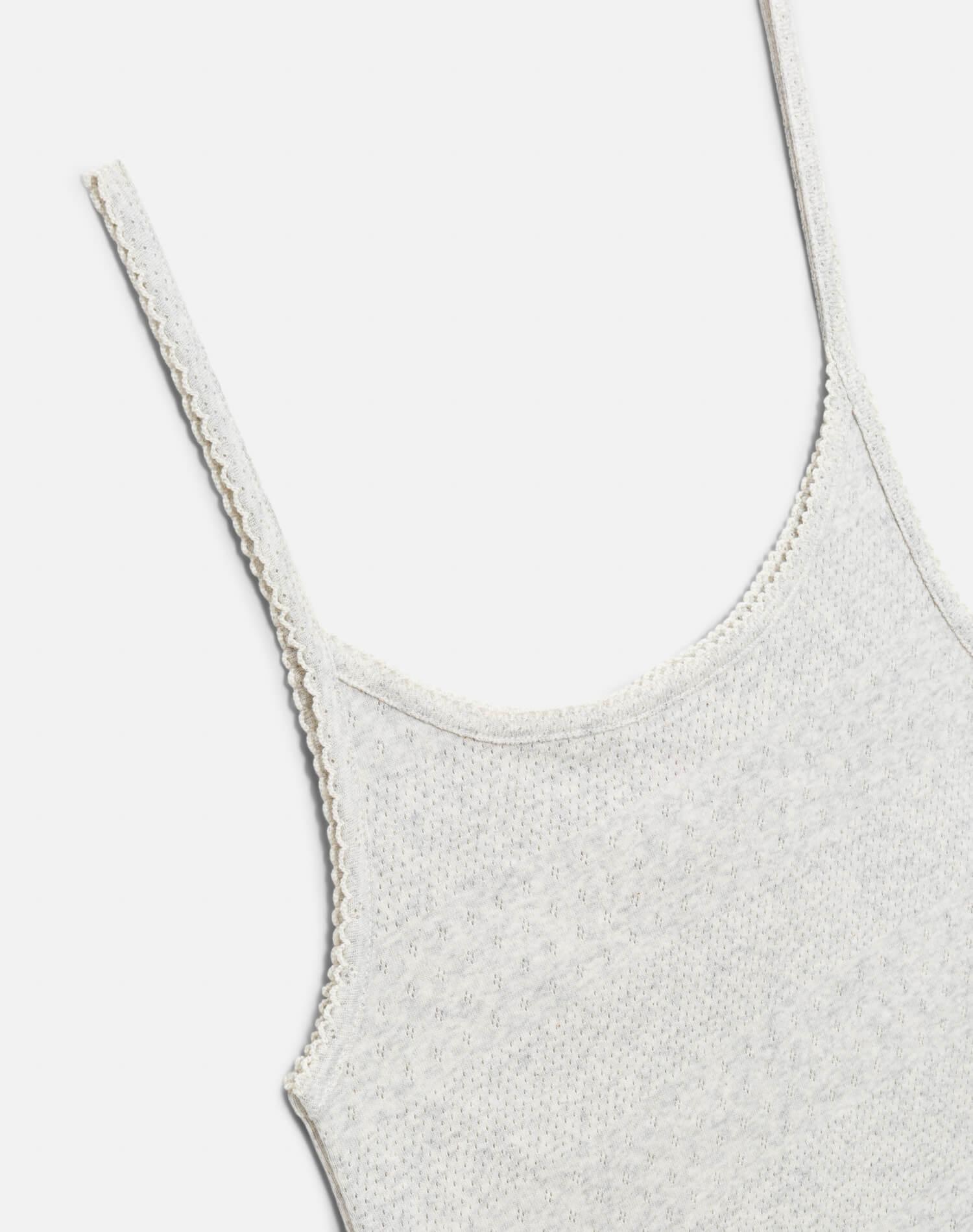 Hanes Pointelle Jolie Tank - Heather Grey Female Product Image