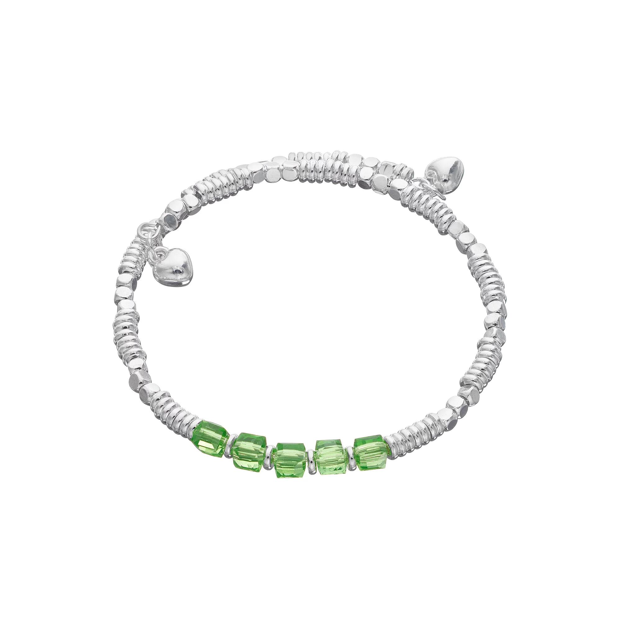 City Luxe Silver Tone Birthstone Beaded Bracelet, Women's, May Product Image
