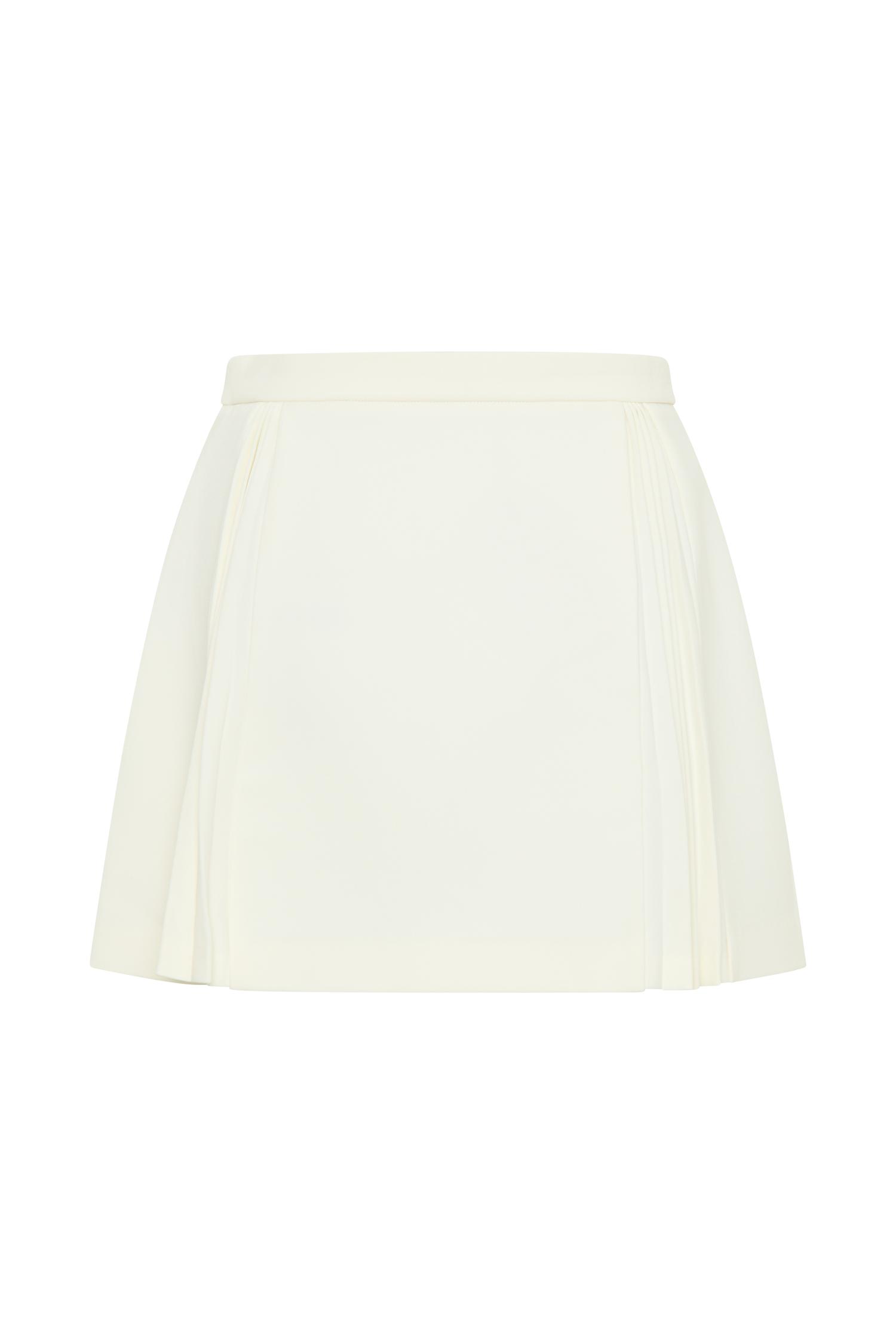 Melinda Mini Skirt With Pleats - Ivory Product Image