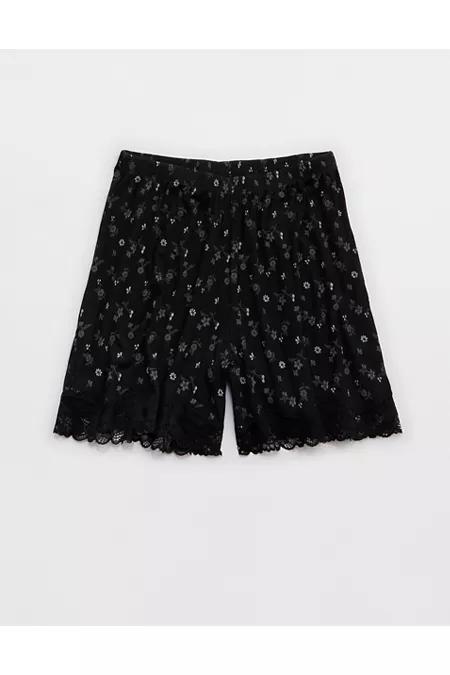 Aerie Real SoftÂ® Rib Lace Boxer Women's Product Image