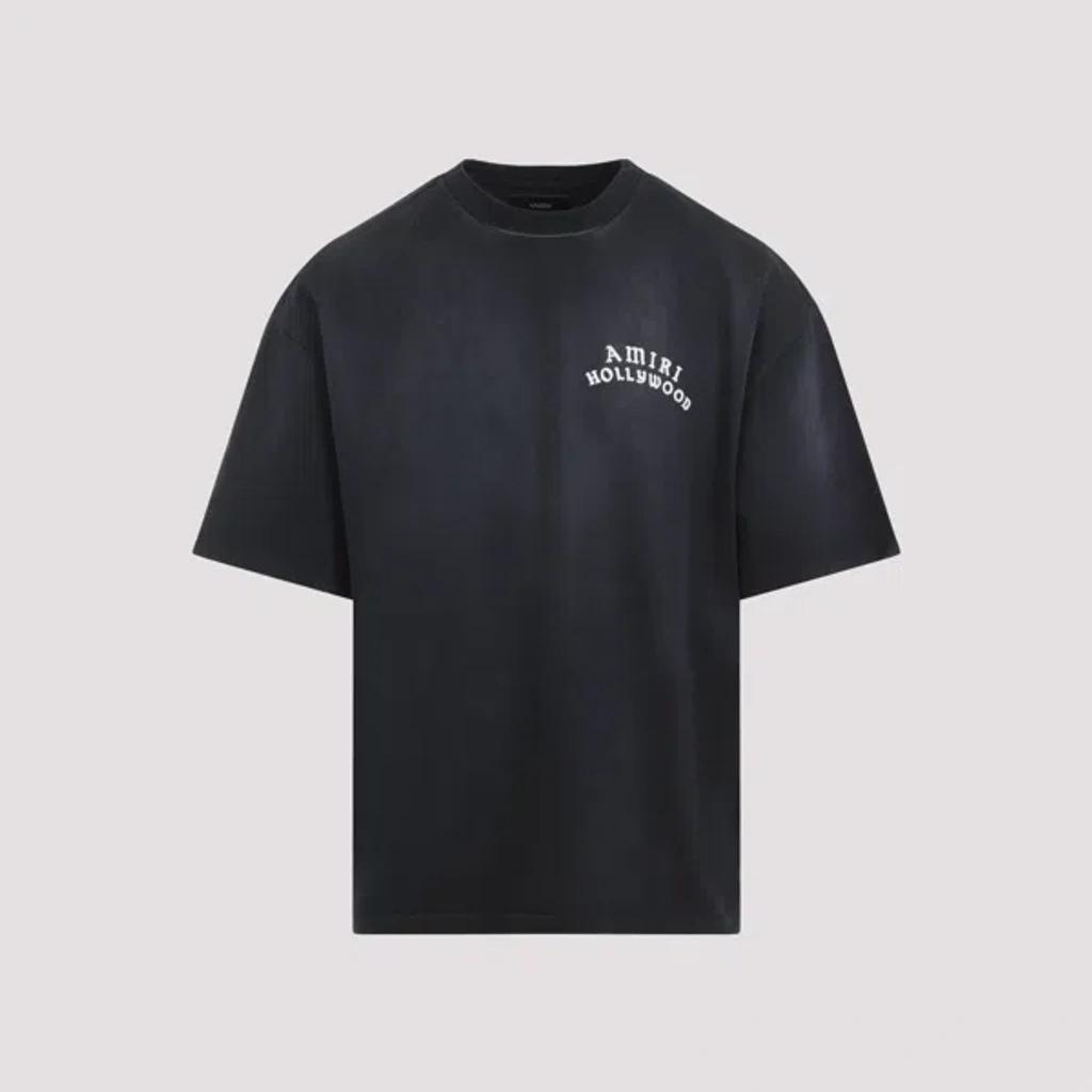 AMIRI Black Crewneck T-shirt With Logo Lettering On Front And Rear Product Image