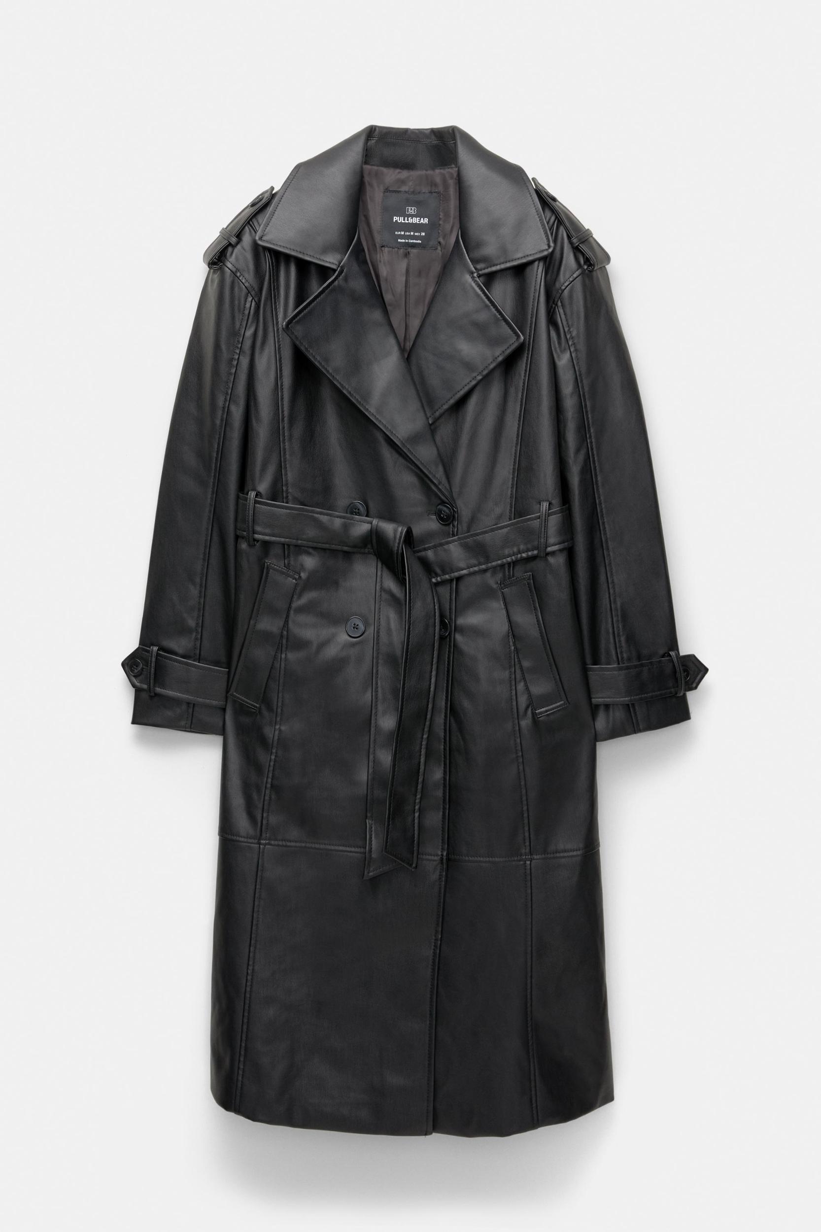Faux leather trench coat Product Image