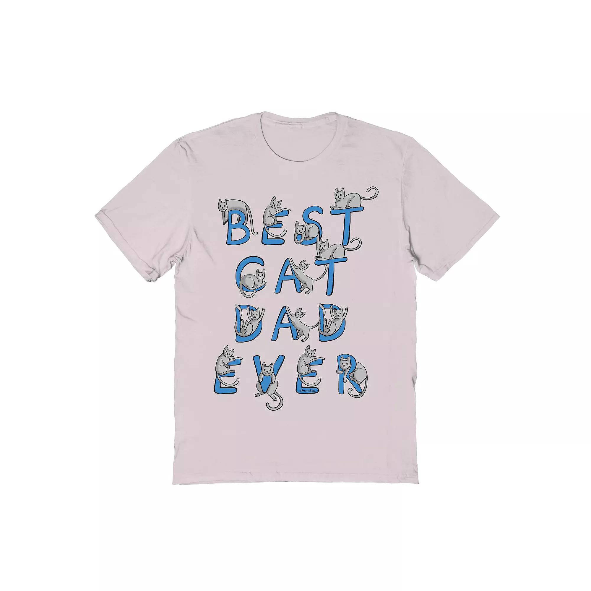 Men's COLAB89 by Threadless Best Cat Dad Ever Father's Day Graphic Tee, Size: Large, Ice Gray Product Image