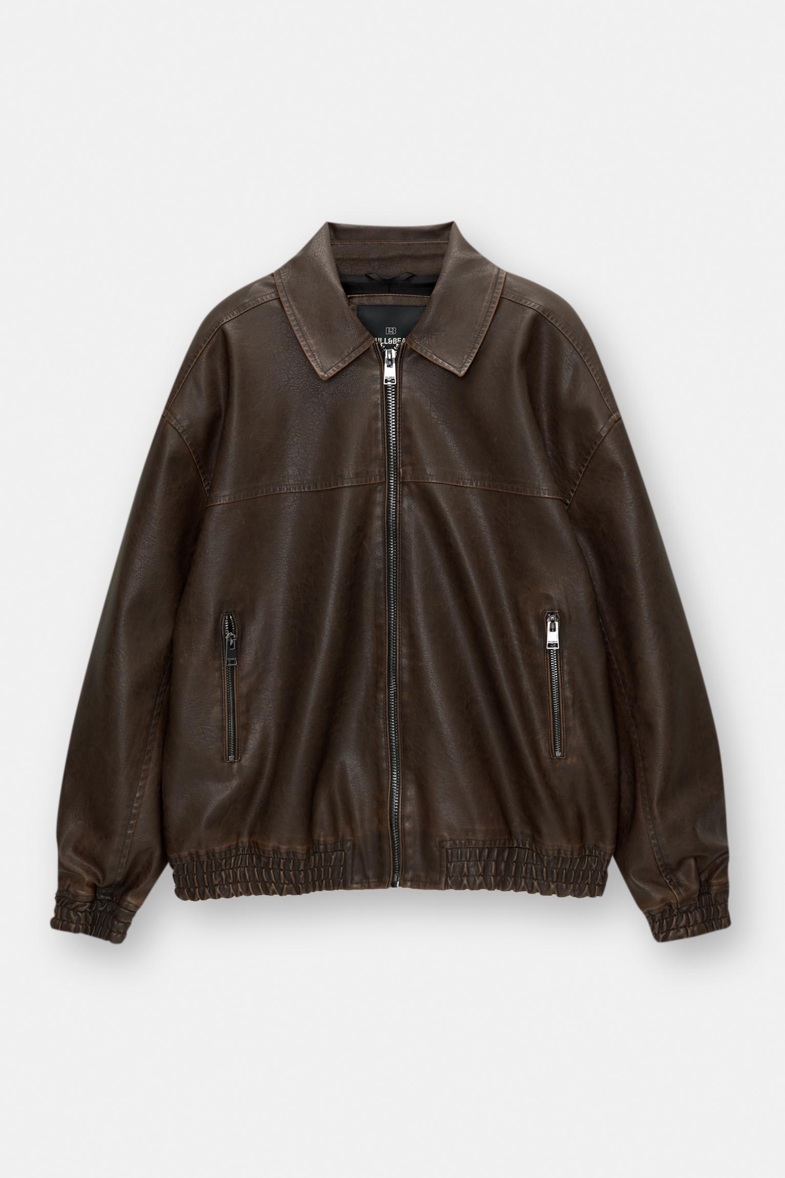 Faux leather bomber jacket Product Image