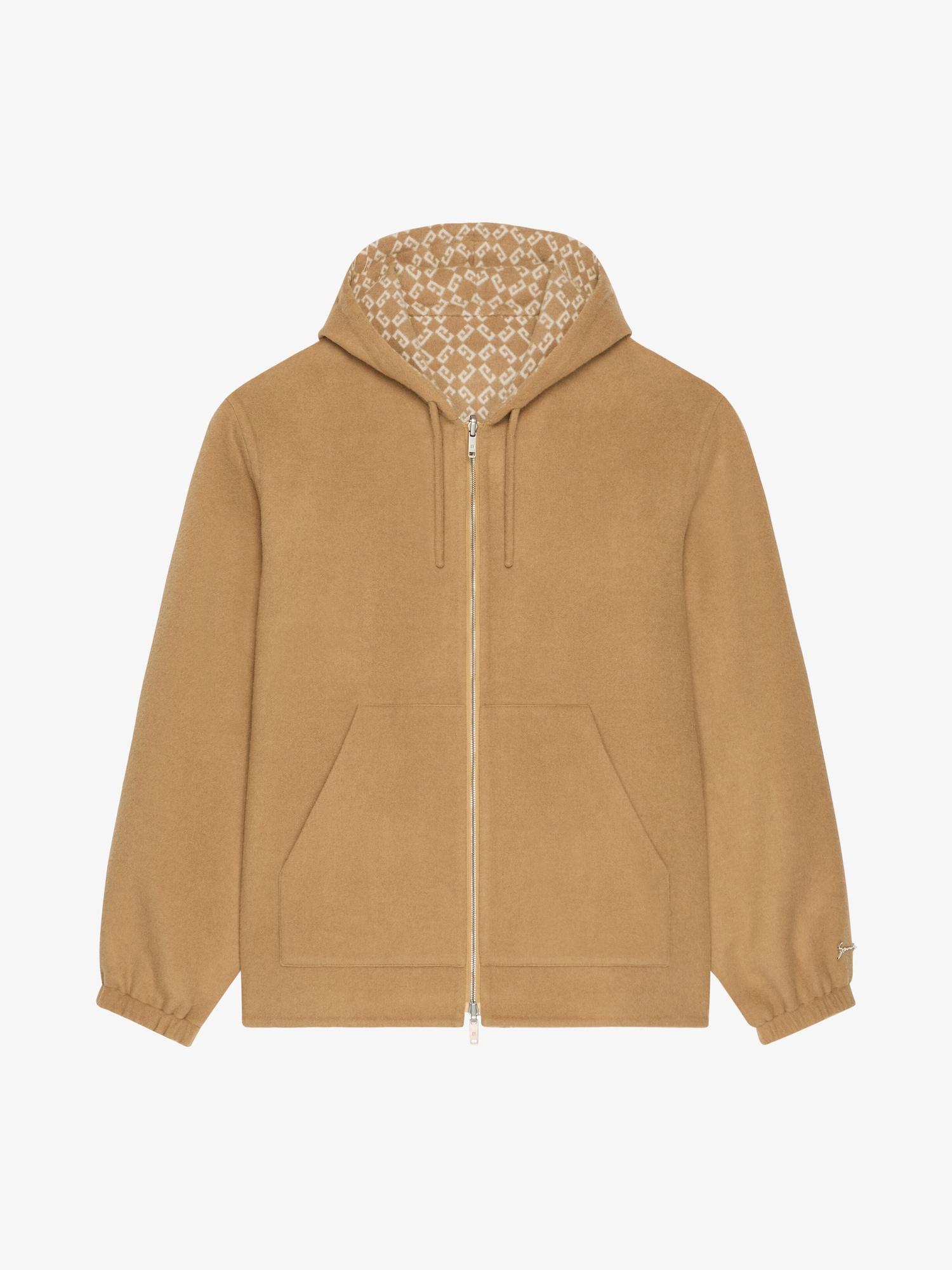 Reversible zipped hoodie in monogram 72 jacquard Product Image