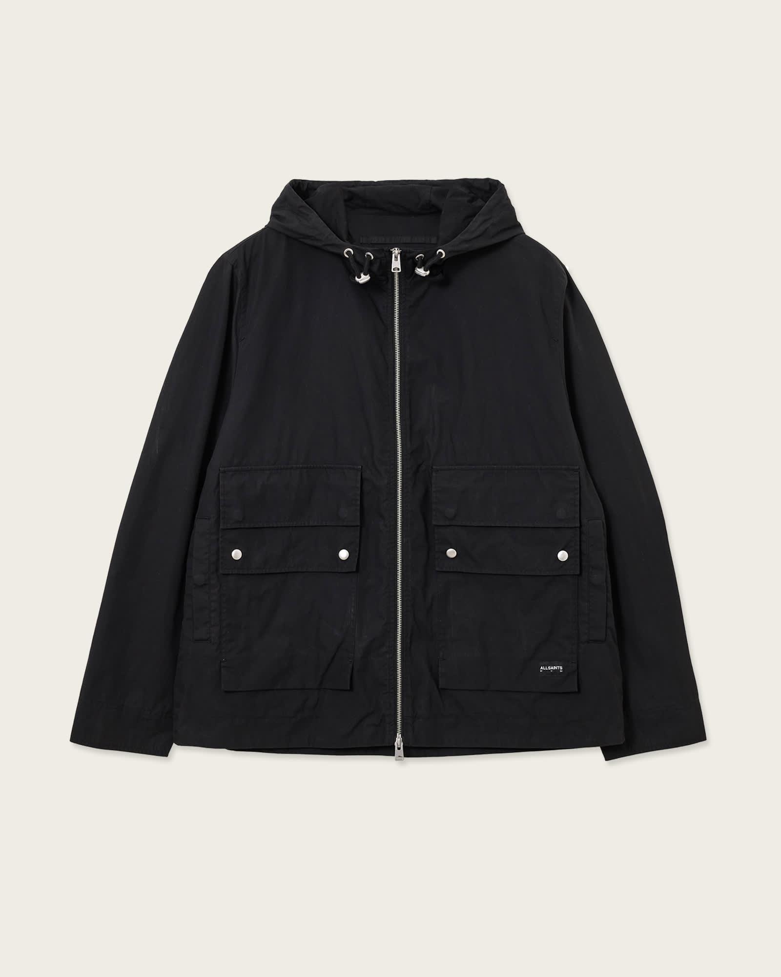 Morton Hooded Jacket Black | ALLSAINTS US Product Image