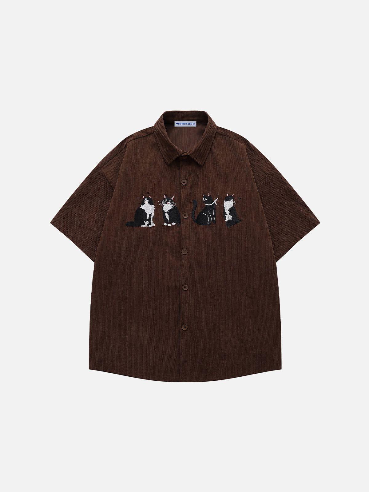 Aelfric Eden Embroidery Kitten Corduroy Shirt Product Image