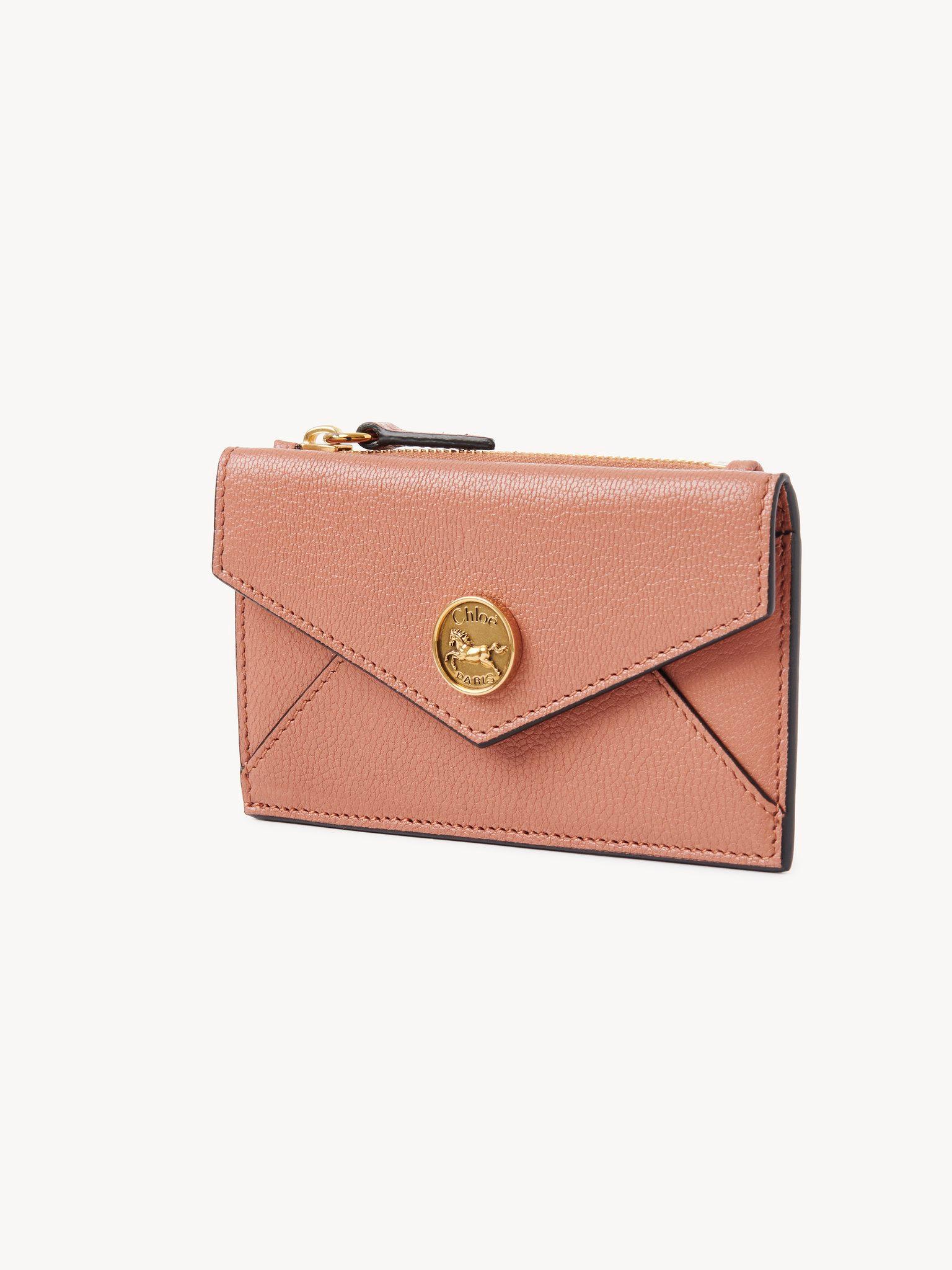 Small Envelope purse with card slots in grained leather Product Image