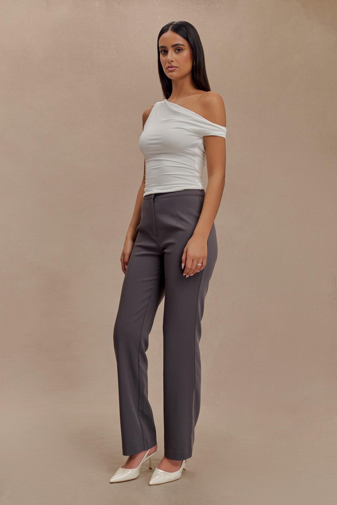 Allanah Straight Leg Pants - Charcoal Product Image