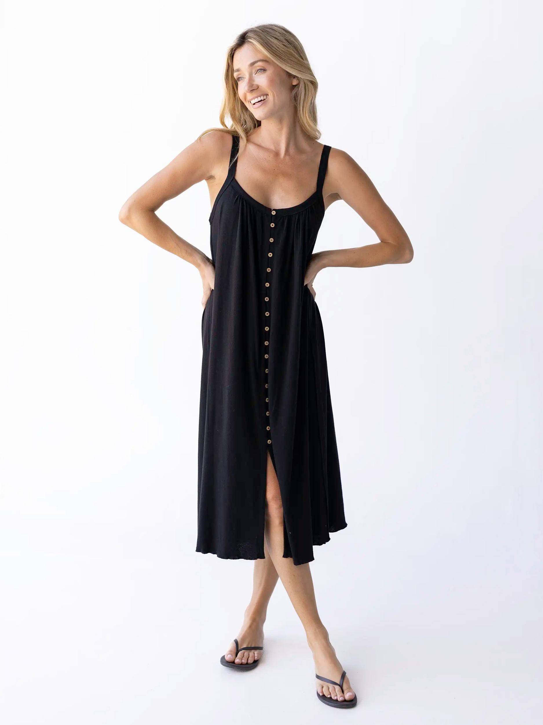 Relaxed Button Down Midi Dress Product Image
