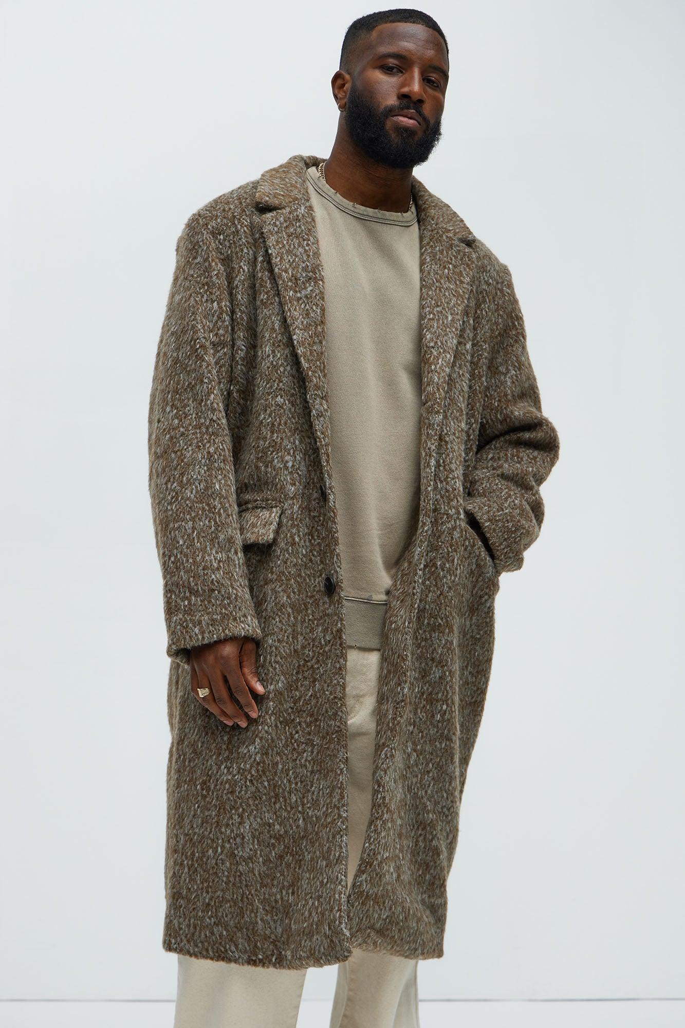 Been A Year Mohair Relaxed Long Coat - Brown Product Image