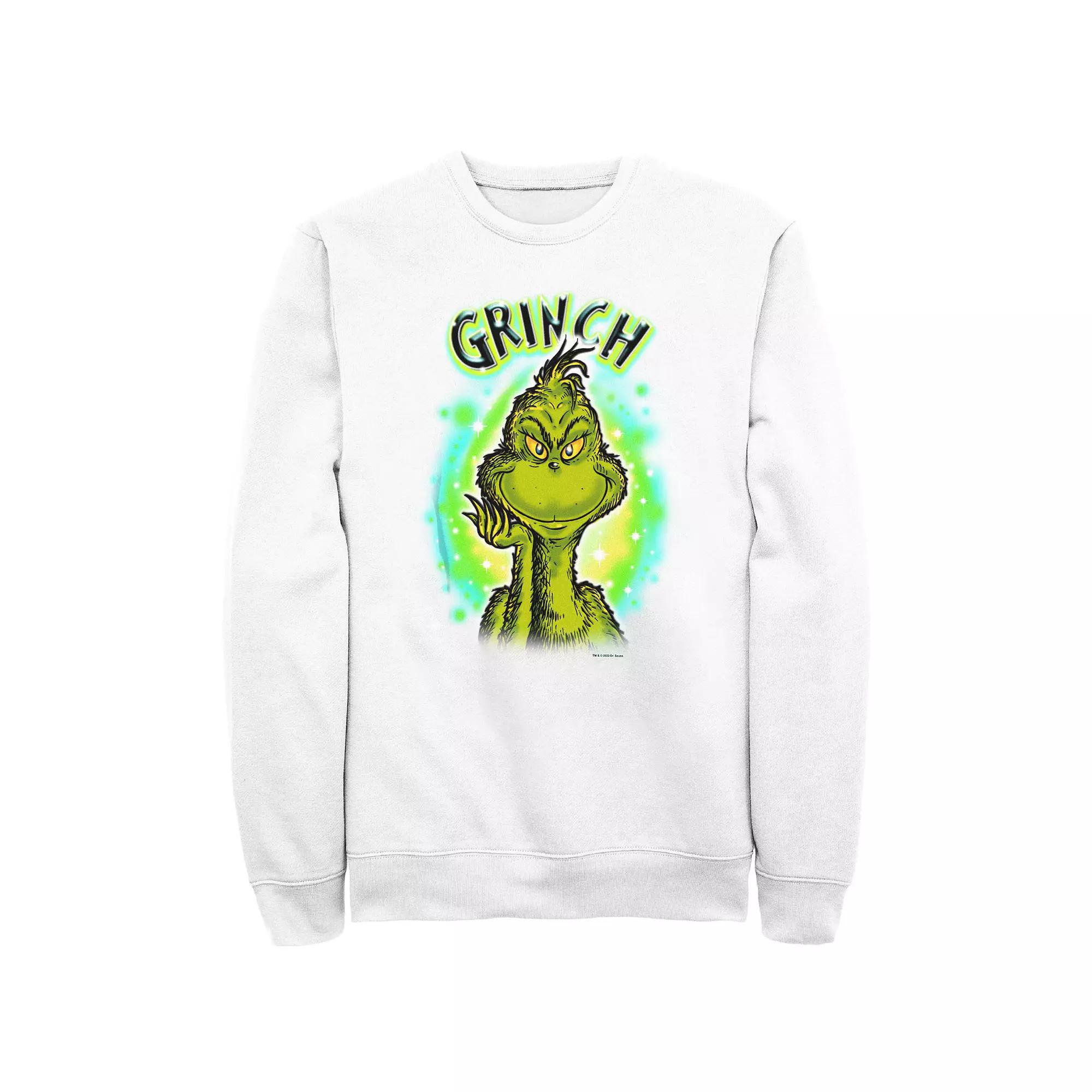 Big & Tall Dr. Seuss Grinch Airbrush Background Graphic Fleece, Men's,  Product Image
