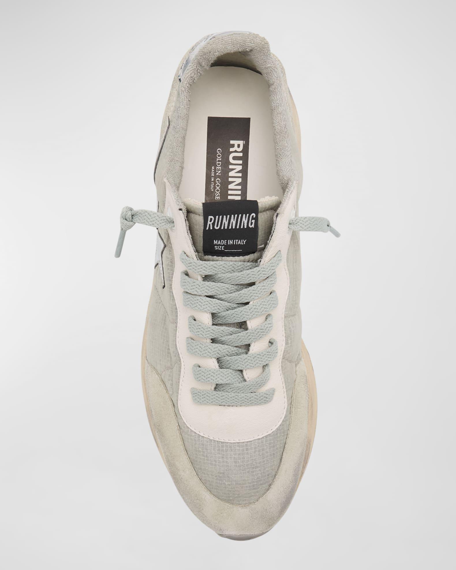 Men's Running Sole Nylon and Suede Runner Sneakers Product Image