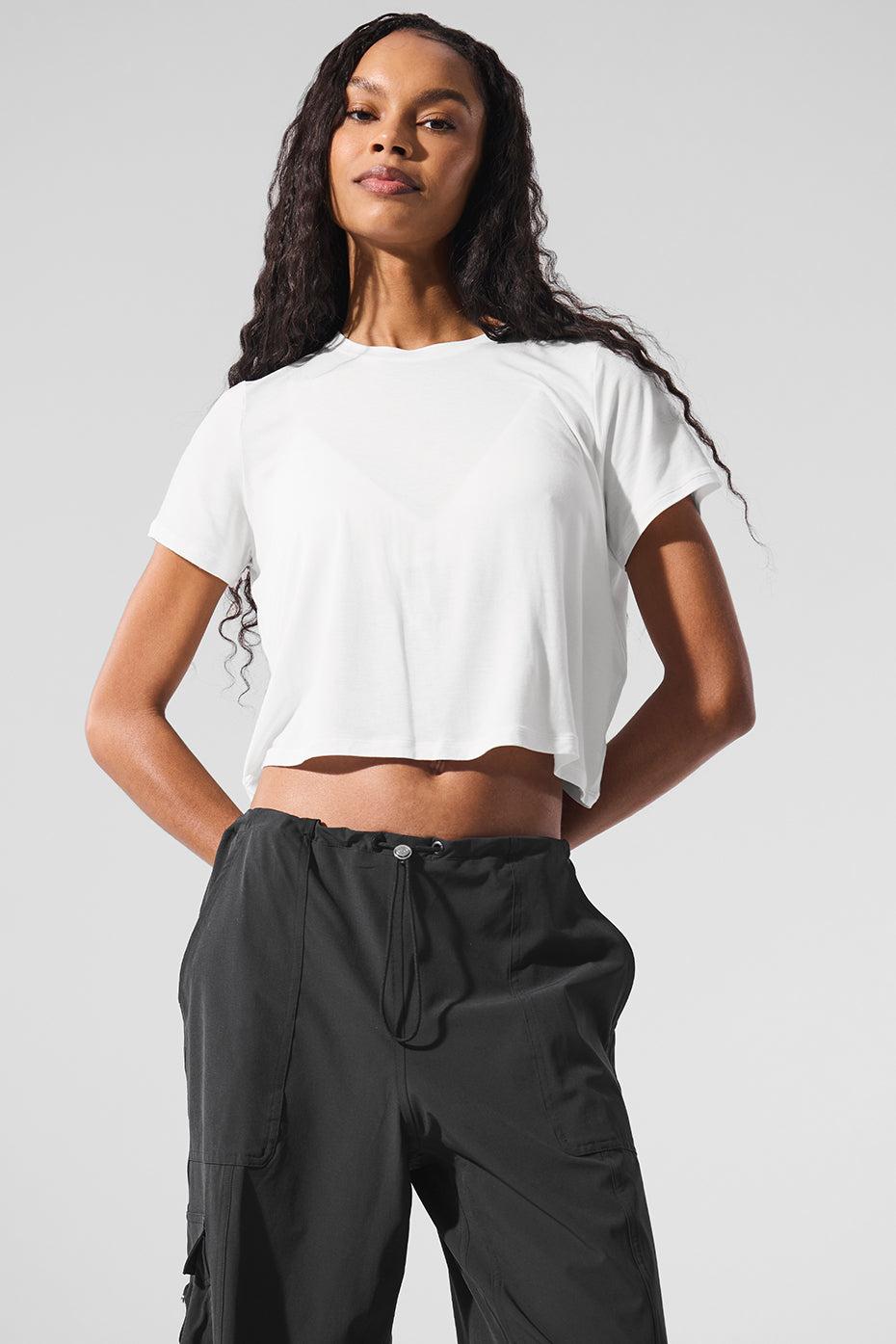 ALO | Cropped All Day Short Sleeve Top Product Image