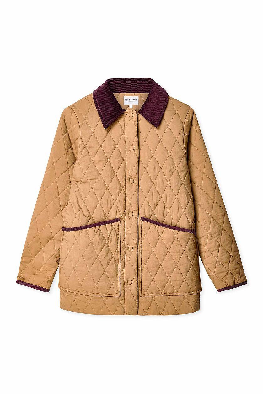 Corderoy Detail Quilted Jacket Product Image