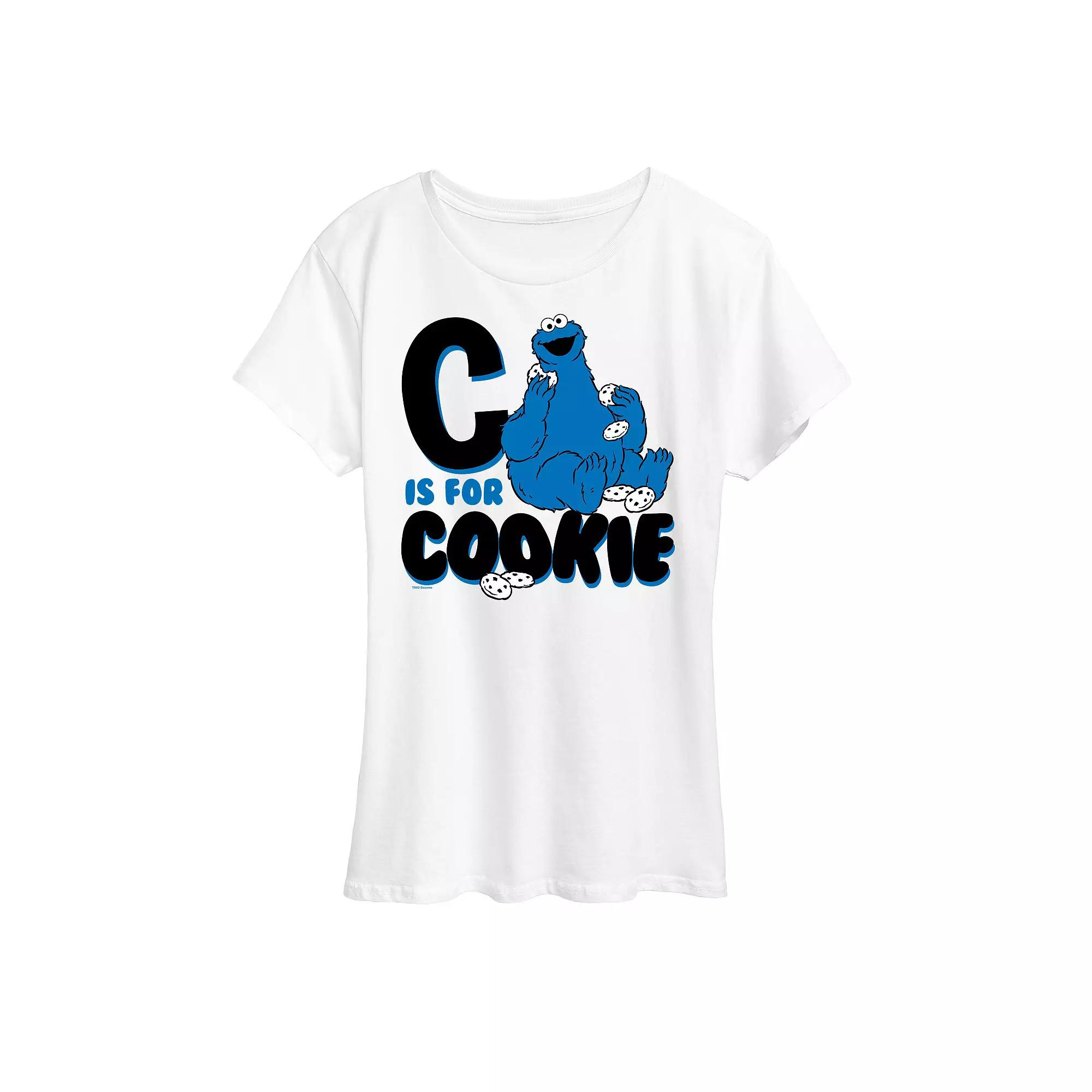 Women's Sesame Street C Is For Cookie Graphic Tee, Girl's,  Product Image