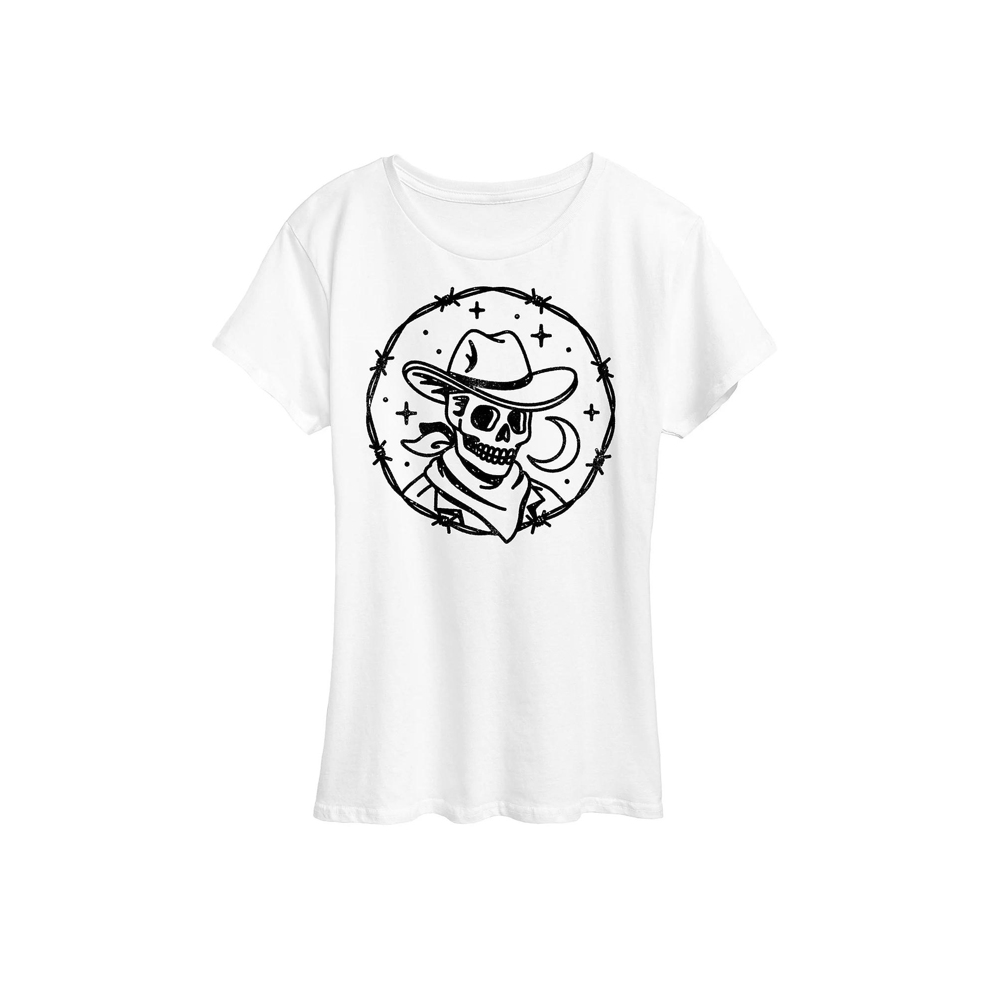 Women's Skeleton Cowboy Graphic Tee,  Product Image