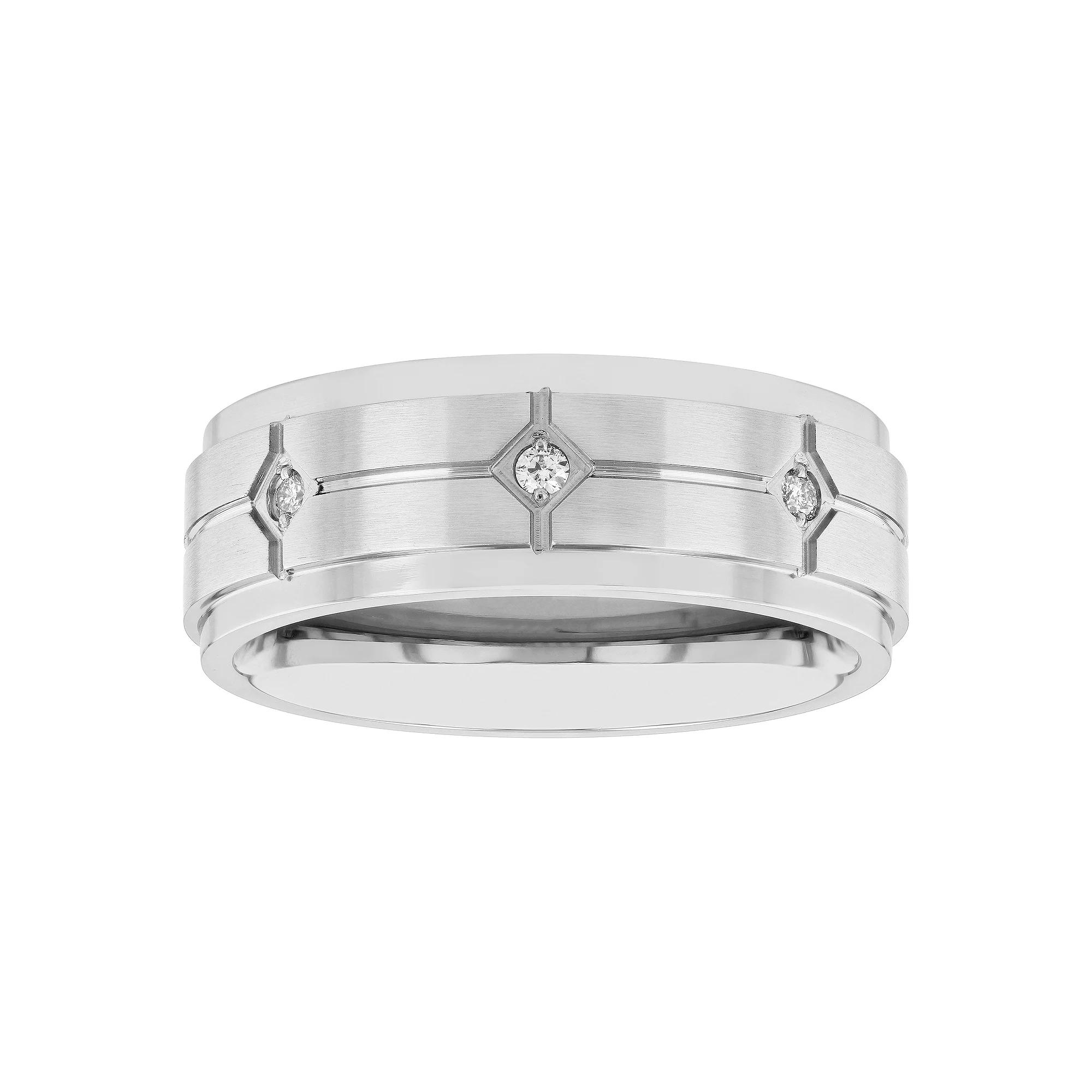 Men's Diamond Accent Stainless Steel Wedding Band, Size: 14.50 Product Image