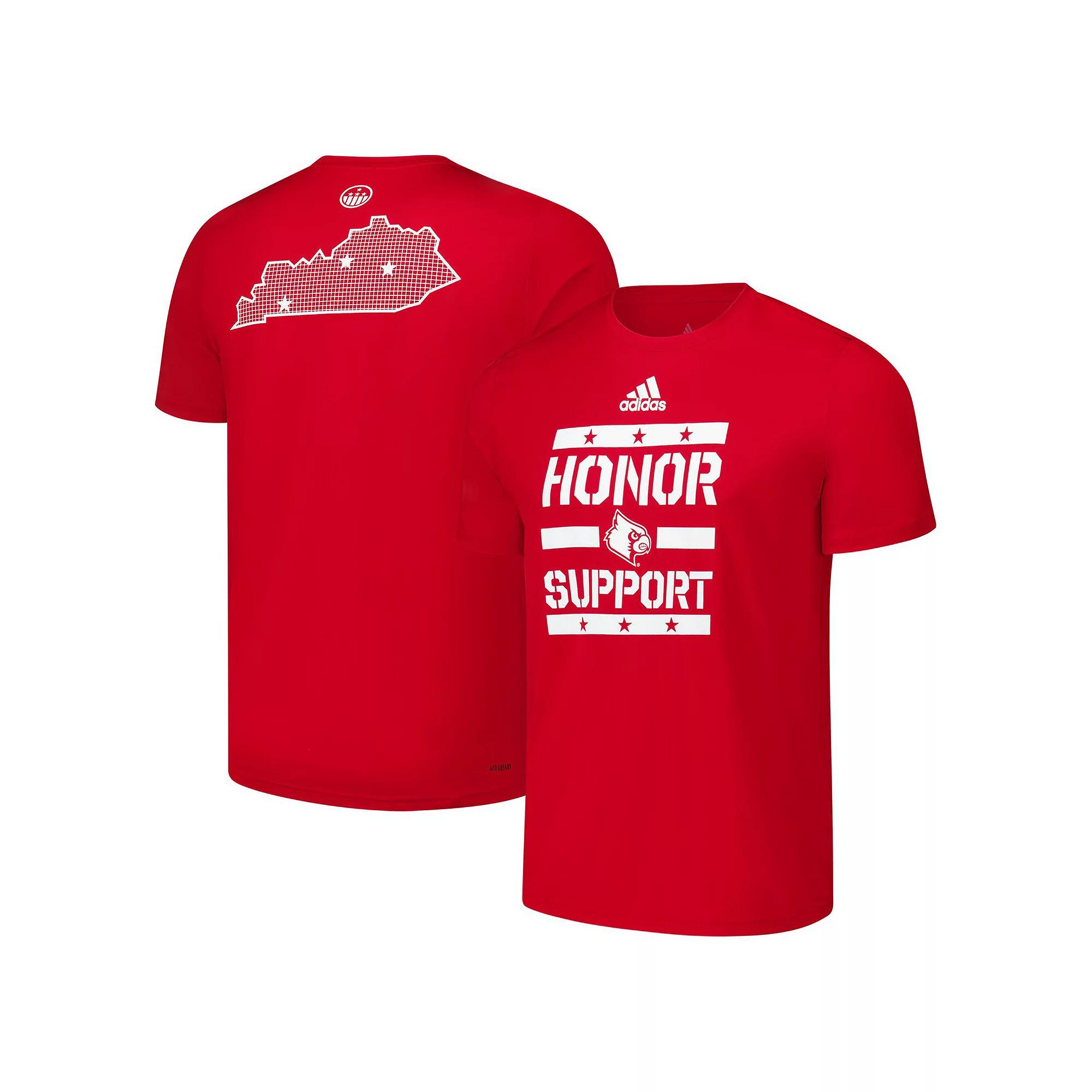 Men's adidas Red Louisville Cardinals Honor & Support Pre-Game T-Shirt,  Product Image