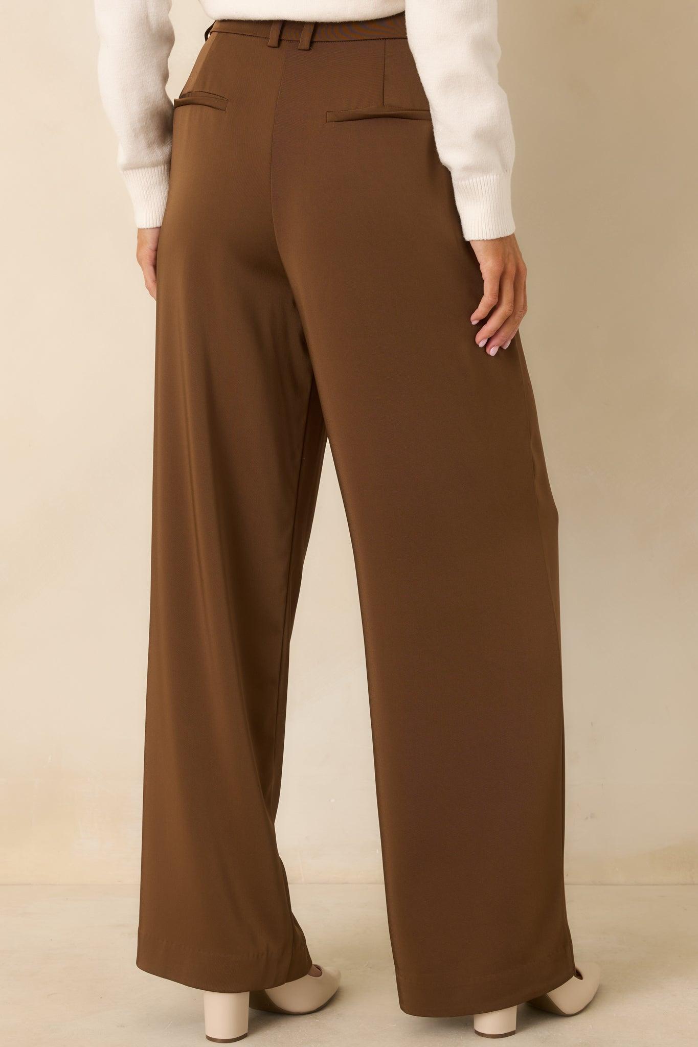 Mark My Words Brown High Waisted Wide Leg Trousers L / Brown Product Image