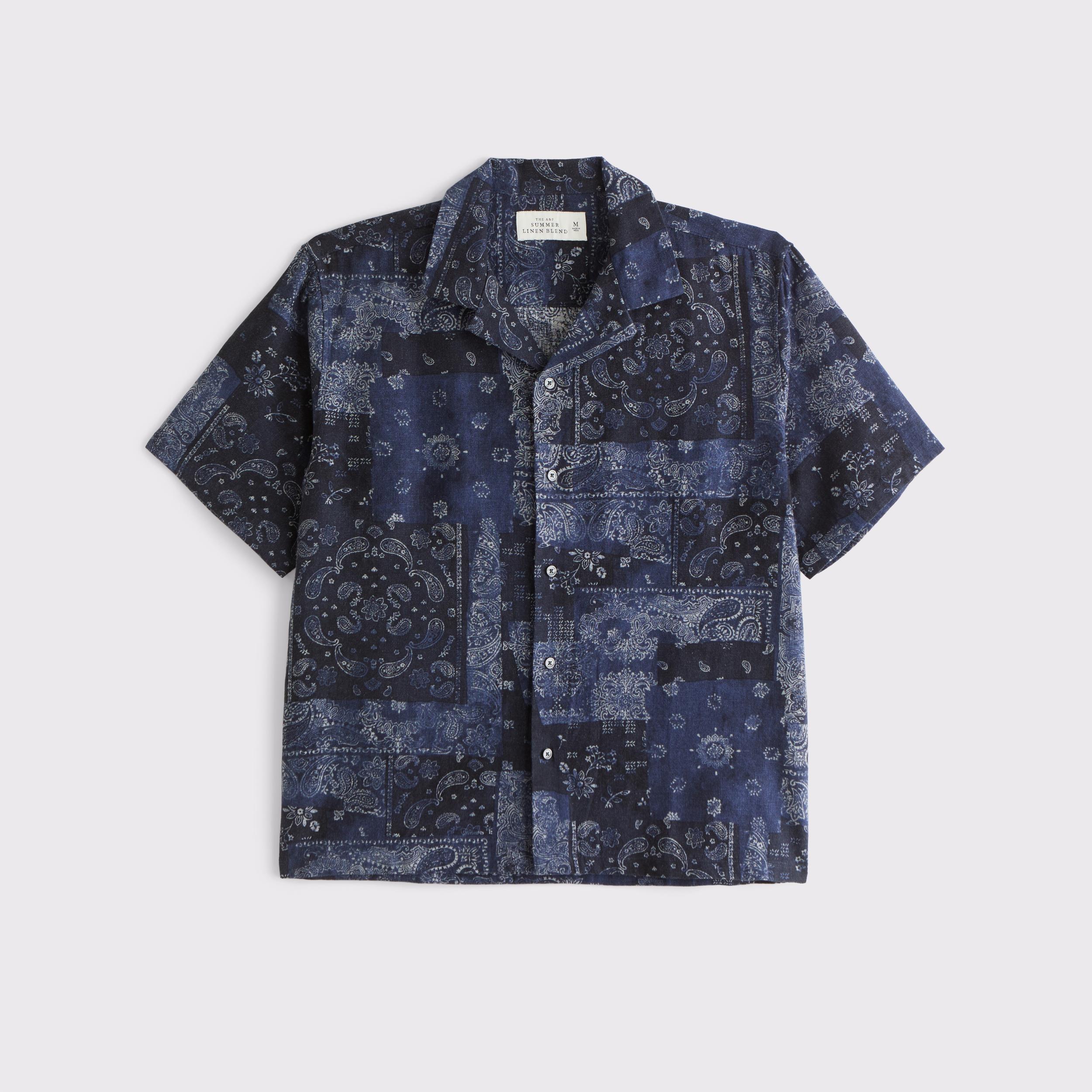 Camp Collar Summer Linen-Blend Shirt Product Image