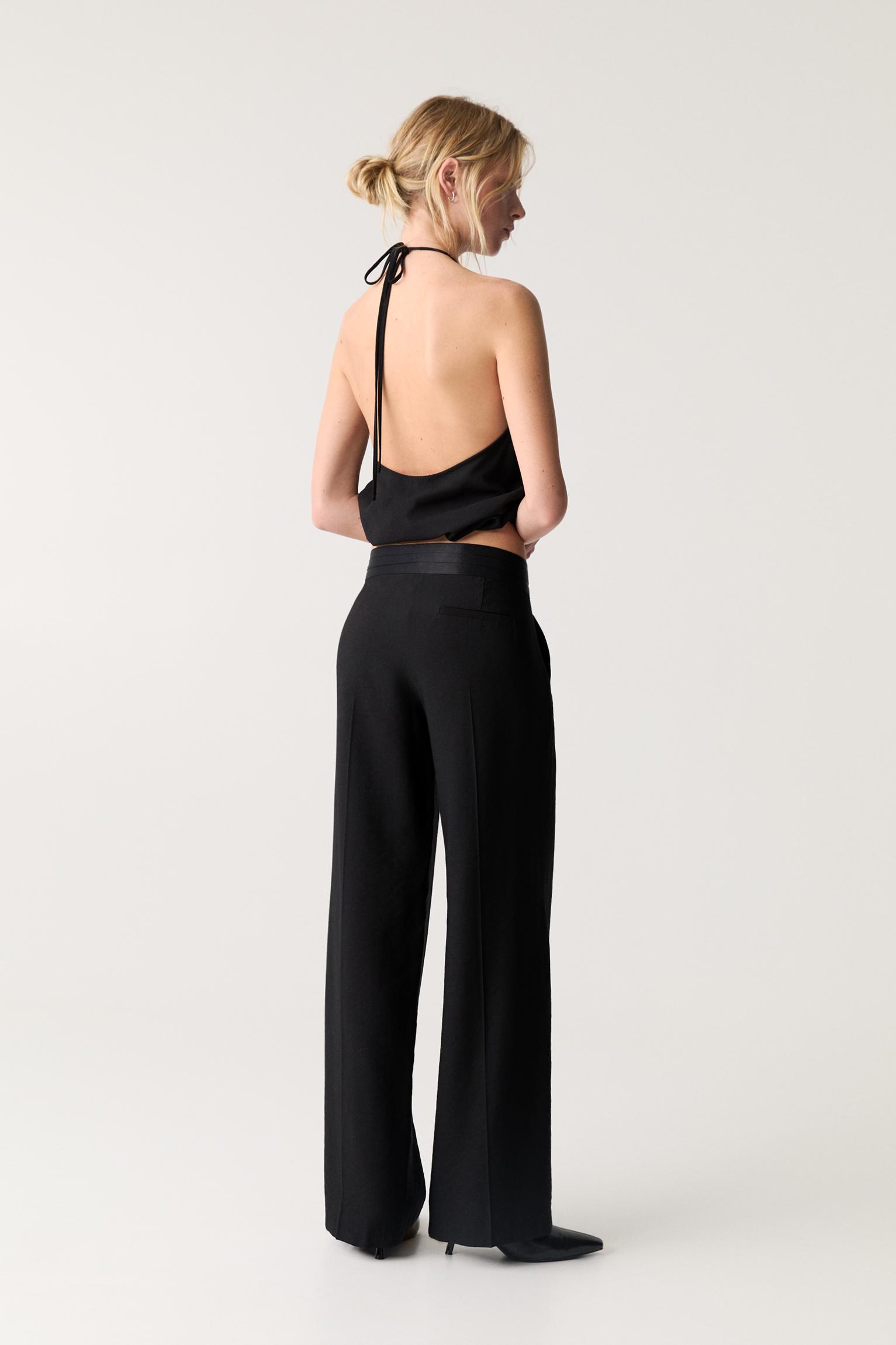 Formal pants with satin waistband Product Image