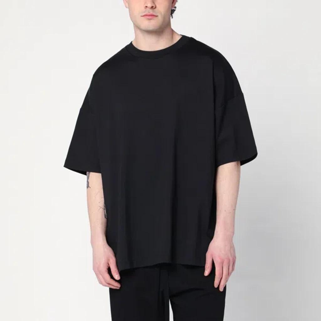 FEAR OF GOD Mens Black Logo-print Relaxed-fit Stretch-woven T-shirt Product Image
