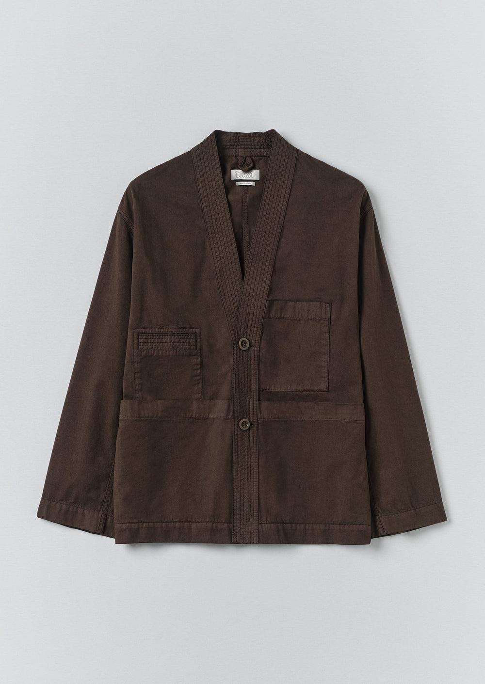 Garment Dyed Cotton Twill Jacket | Dark Cocoa Product Image