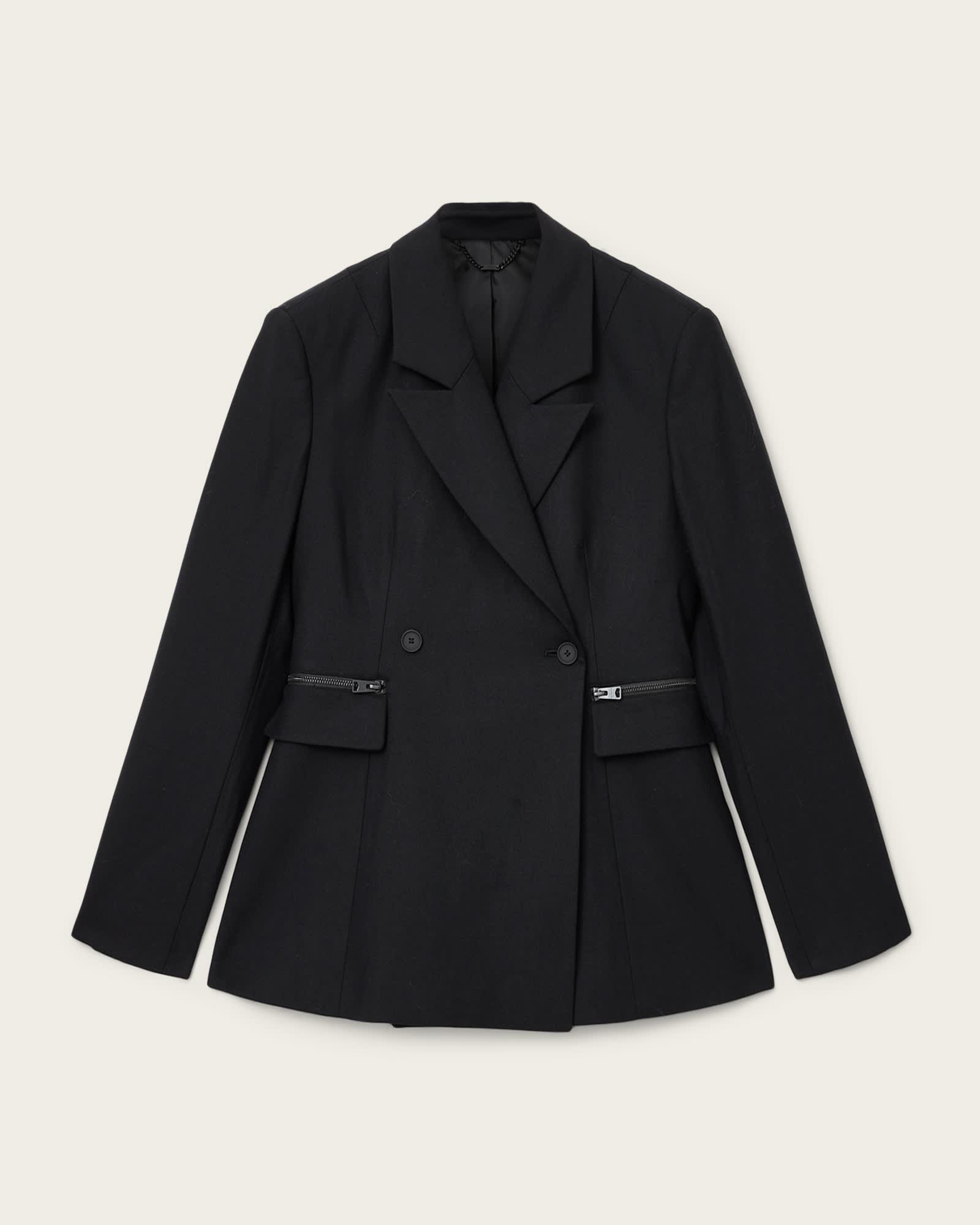 Mimmie Double Breasted Blazer Black | ALLSAINTS US Product Image