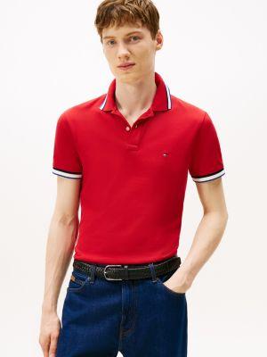 Slim Fit Stripe-Cuff Stretch Pique Polo Product Image
