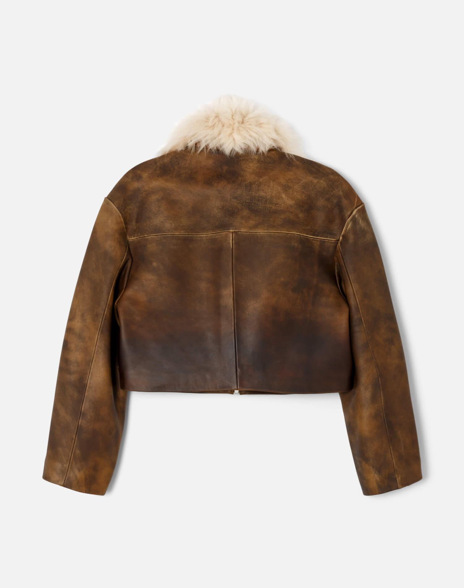 Distressed Aviator Shearling - Brown Product Image