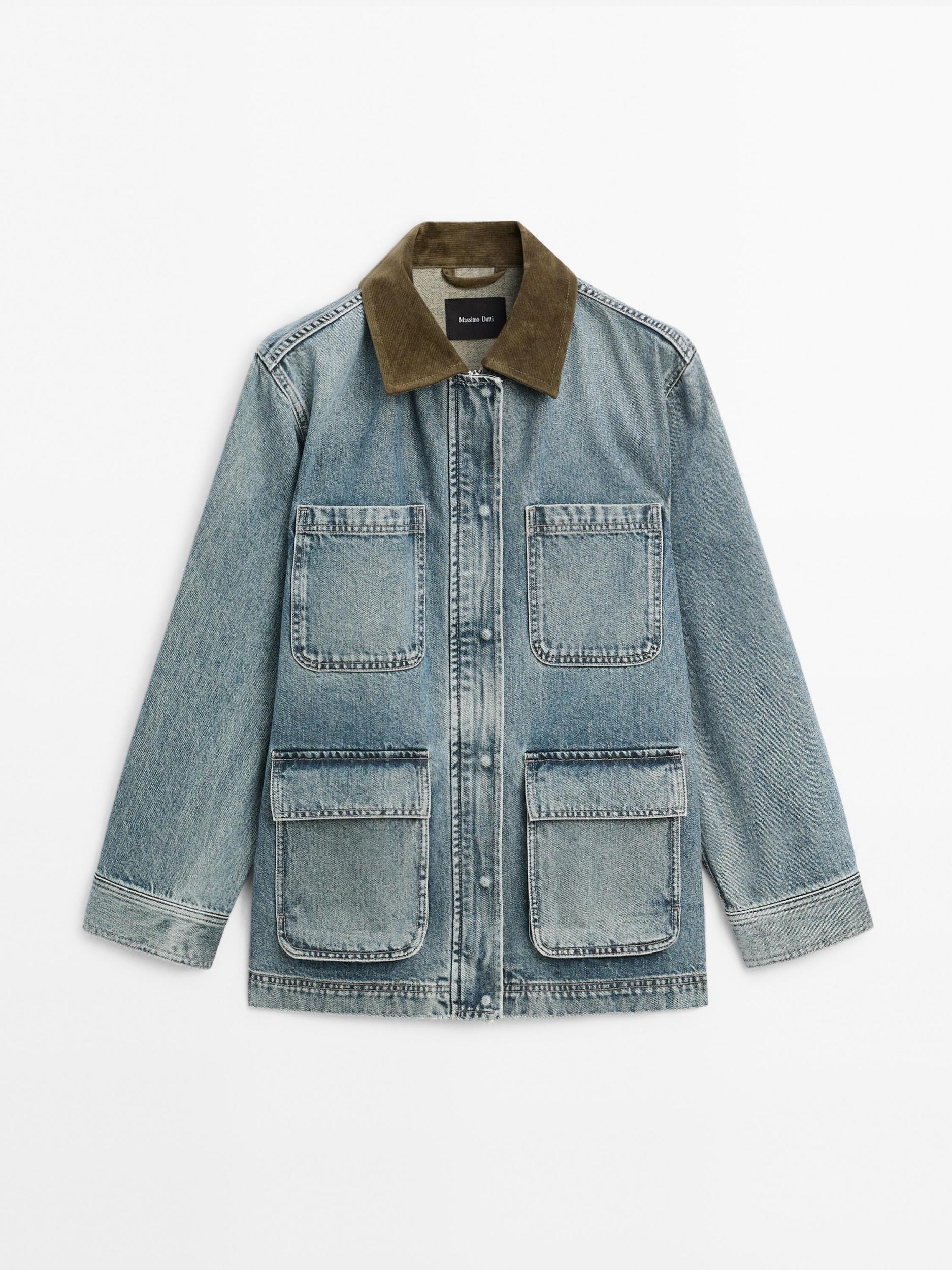Denim jacket with pockets Product Image