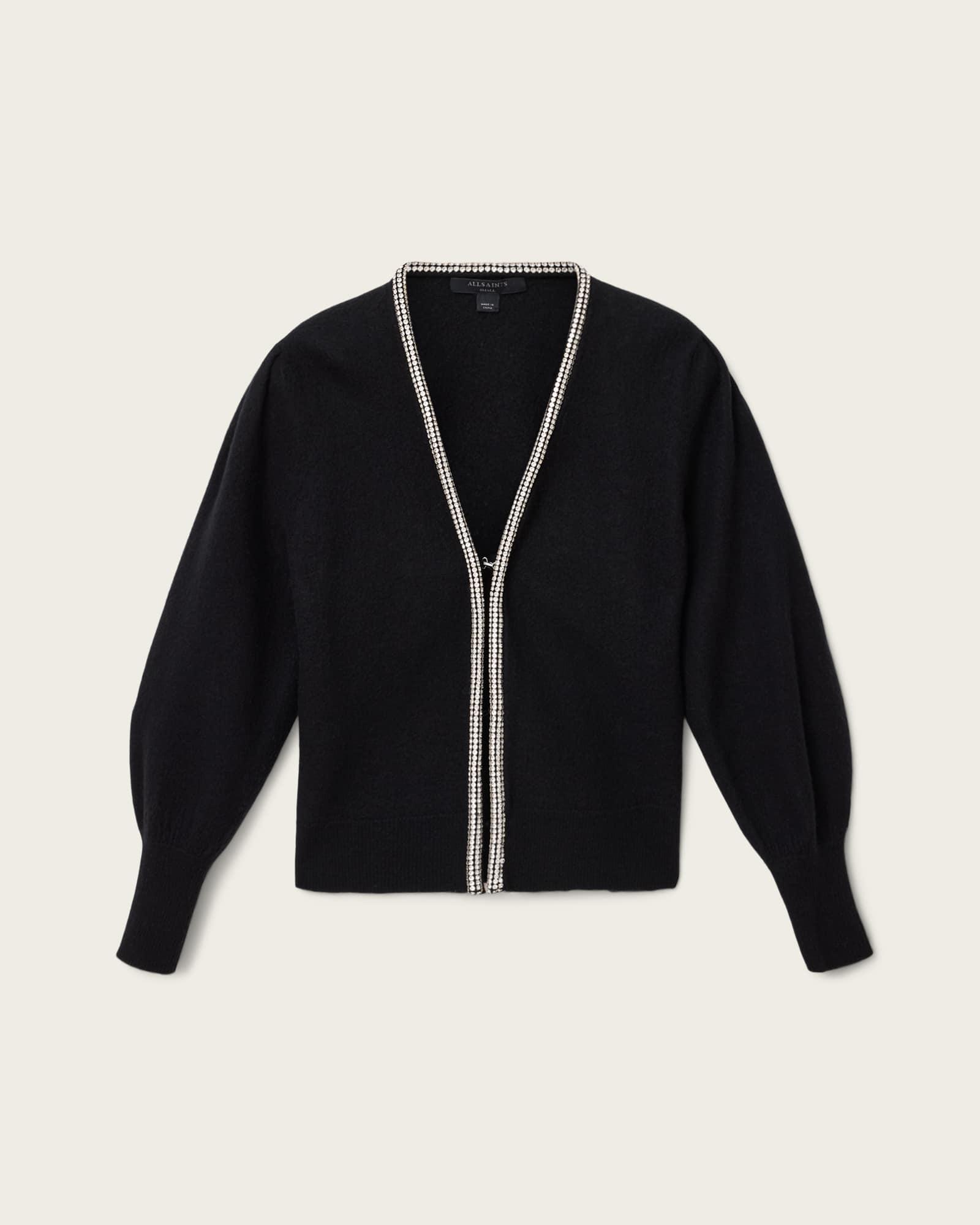 Odell Embellished Wool Cardigan Black | ALLSAINTS US Product Image