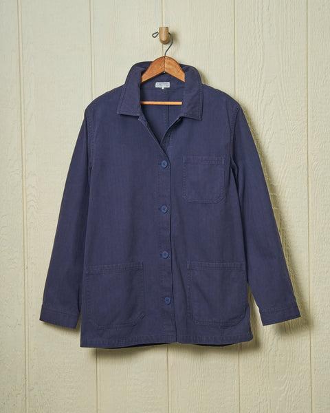 Women's French Workman’s Jacket in Navy Herringbone Product Image