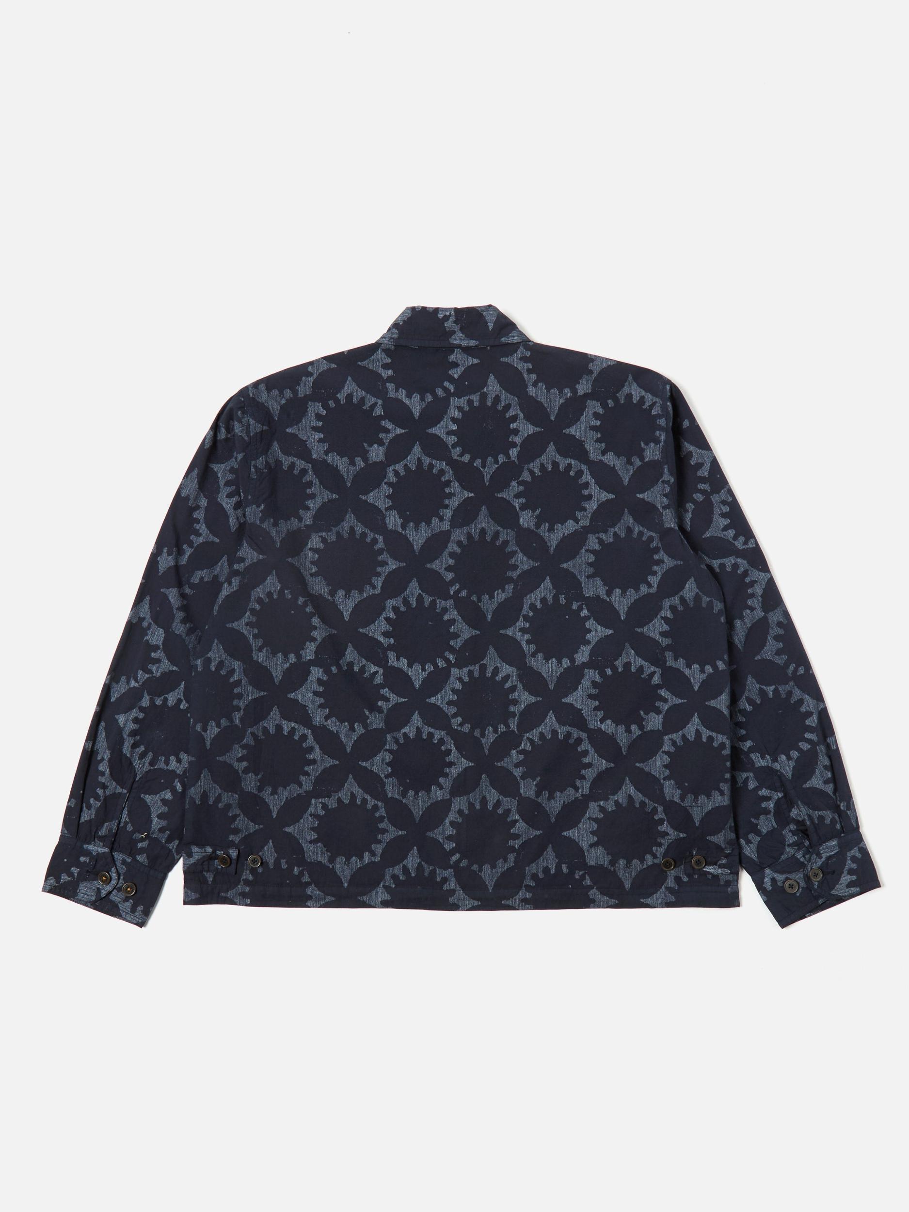 Universal Works Windcheater in Navy Over Dyed Sun Print Product Image