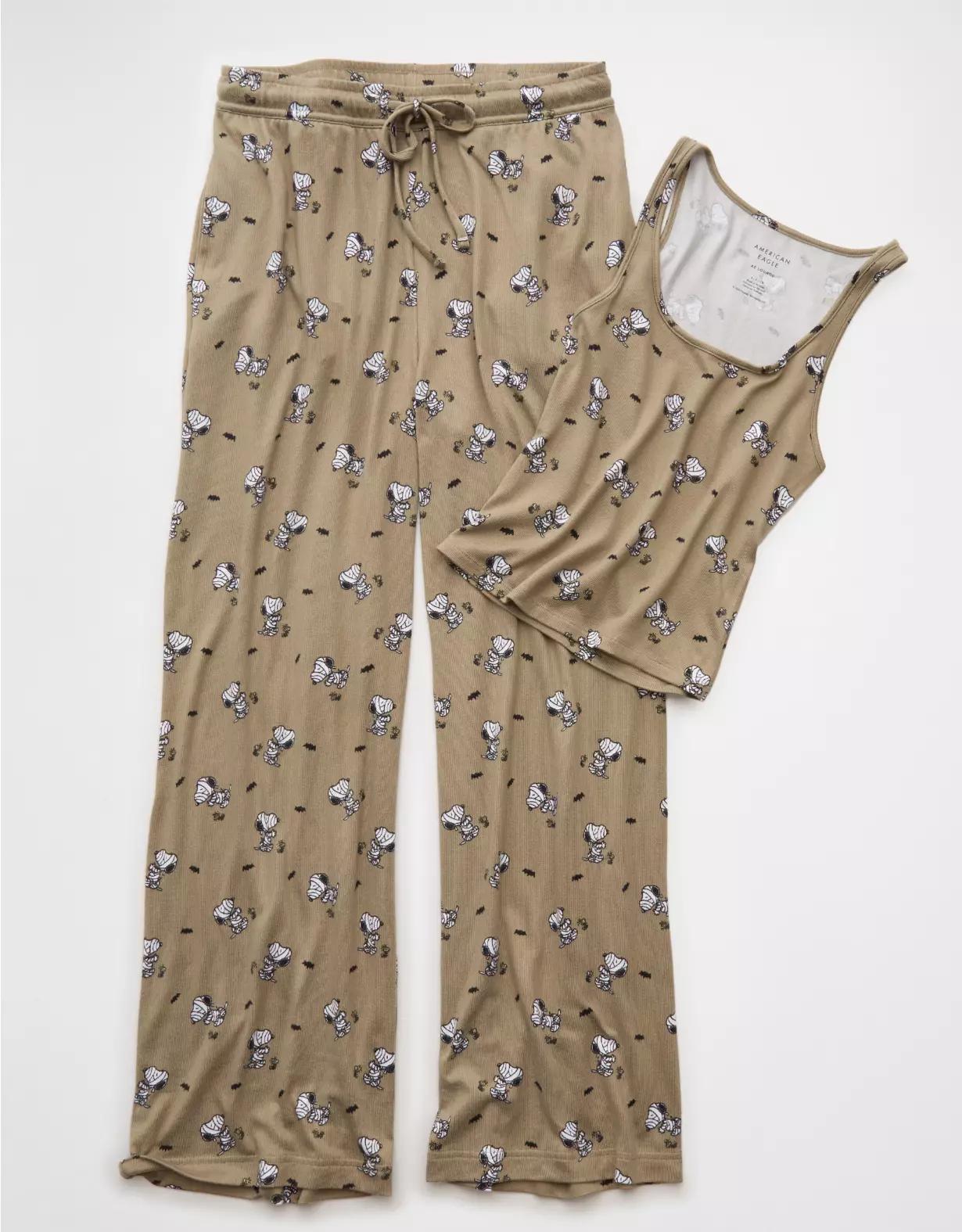 AE Luxe Plush Snoopy Halloween Tank Top & Pant PJ Set Product Image