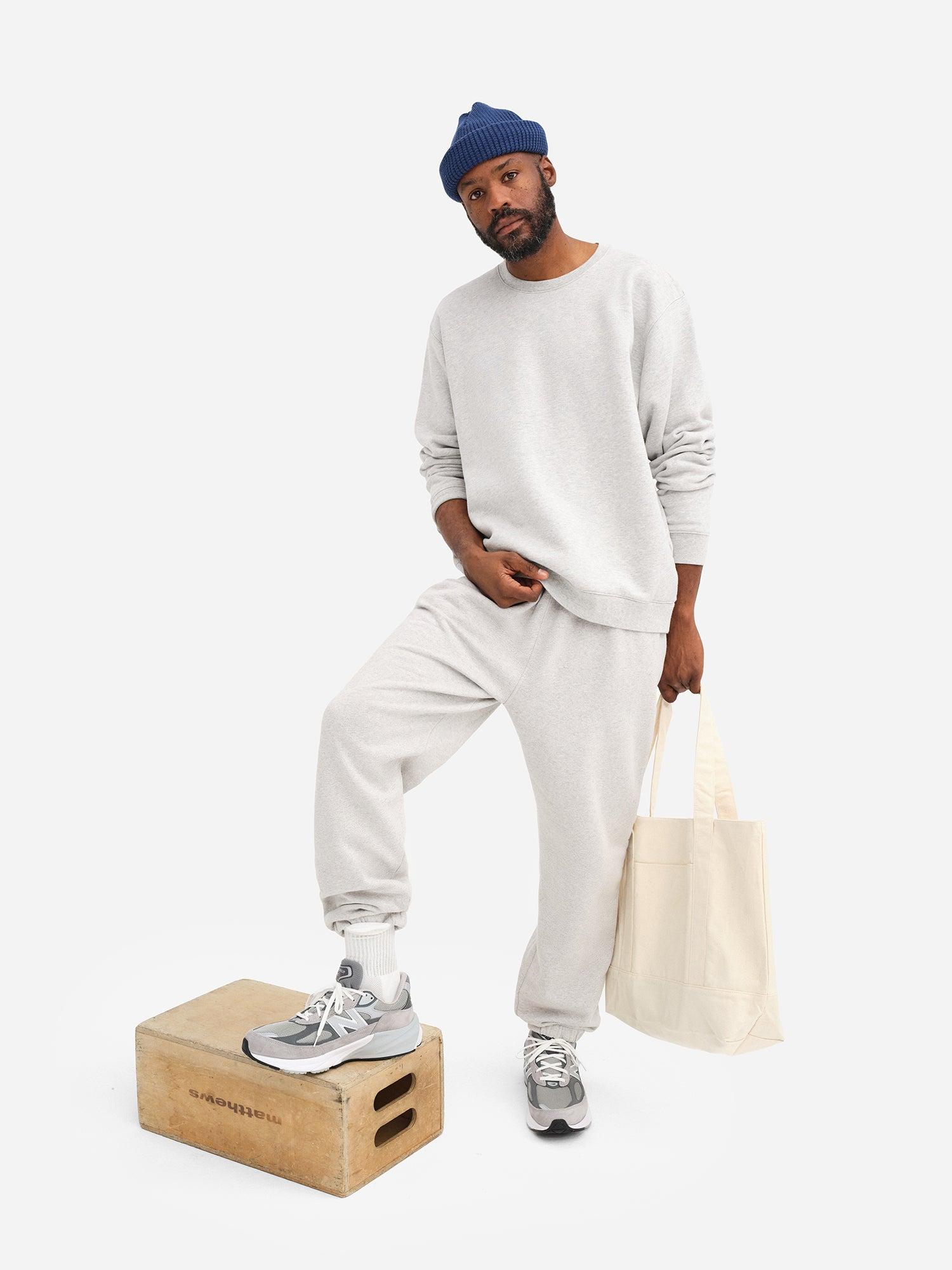 Men's Organic Fleece Crew Neck Sweatshirt Male Product Image