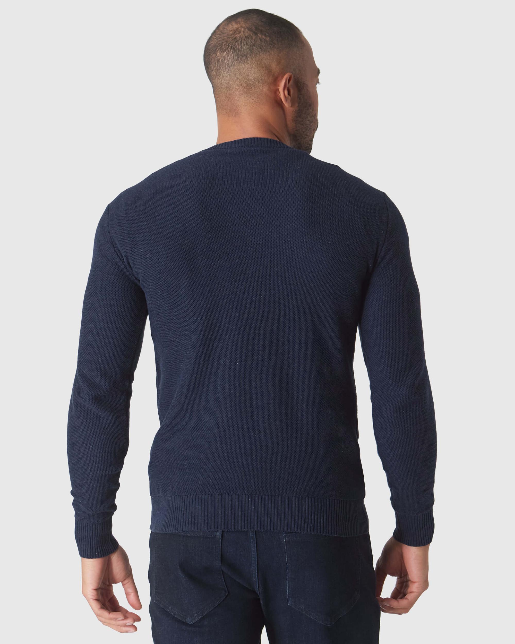 Heather Navy Pique Crew Sweater Product Image