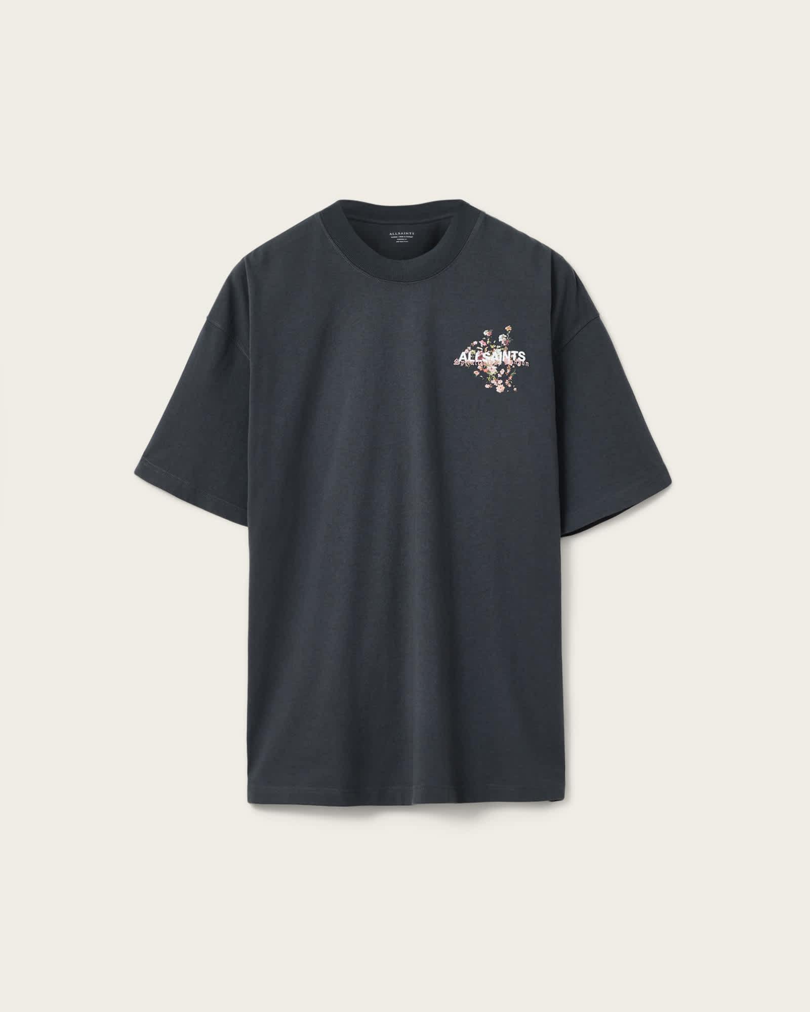 Valen Oversized Graphic T-Shirt Washed Black | ALLSAINTS US Product Image