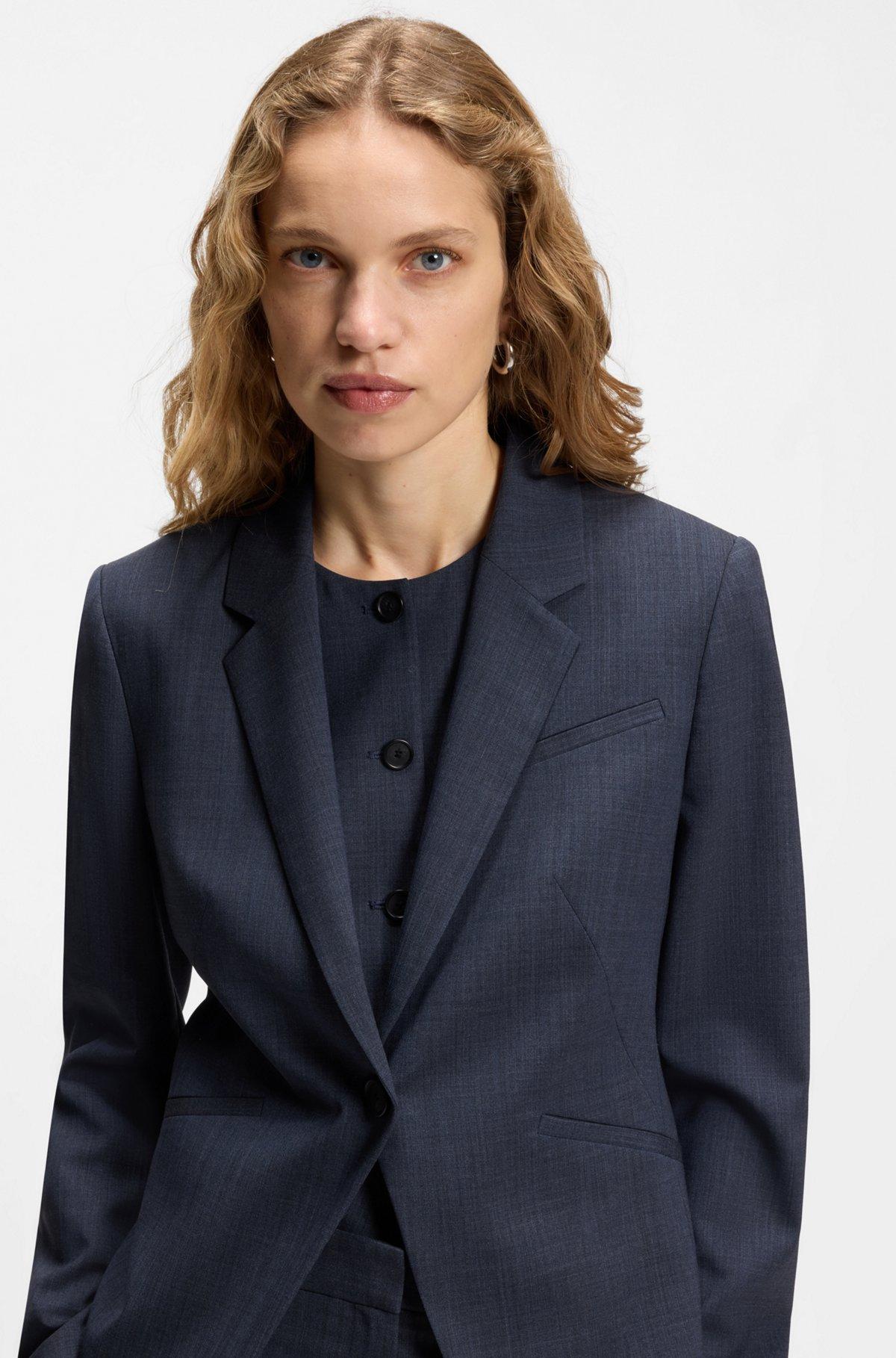 Melange slim-fit blazer in virgin wool Product Image