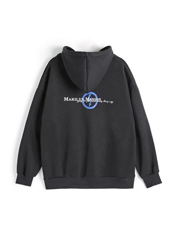 Men's Rock Character Print Oversized Hoodie Product Image