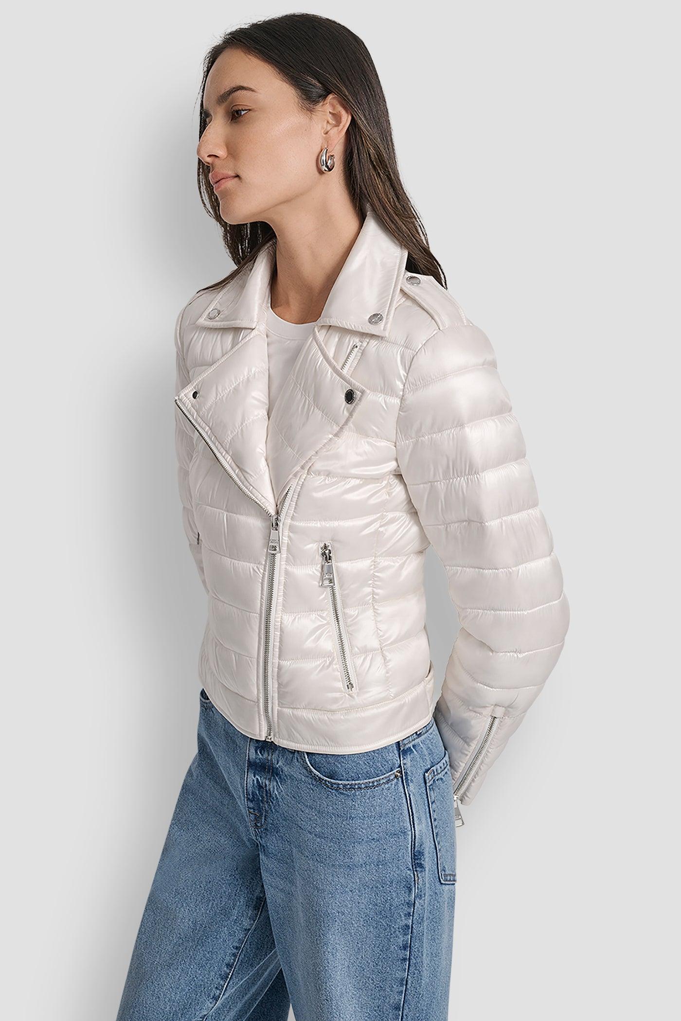 MOTO STYLE LIGHT WEIGHT PUFFER JACKET Product Image