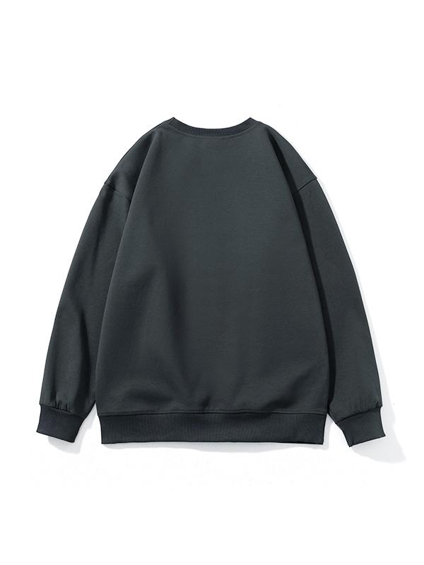 Men’s Solid Color Comfort Cotton Crew Neck Sweatshirt Product Image
